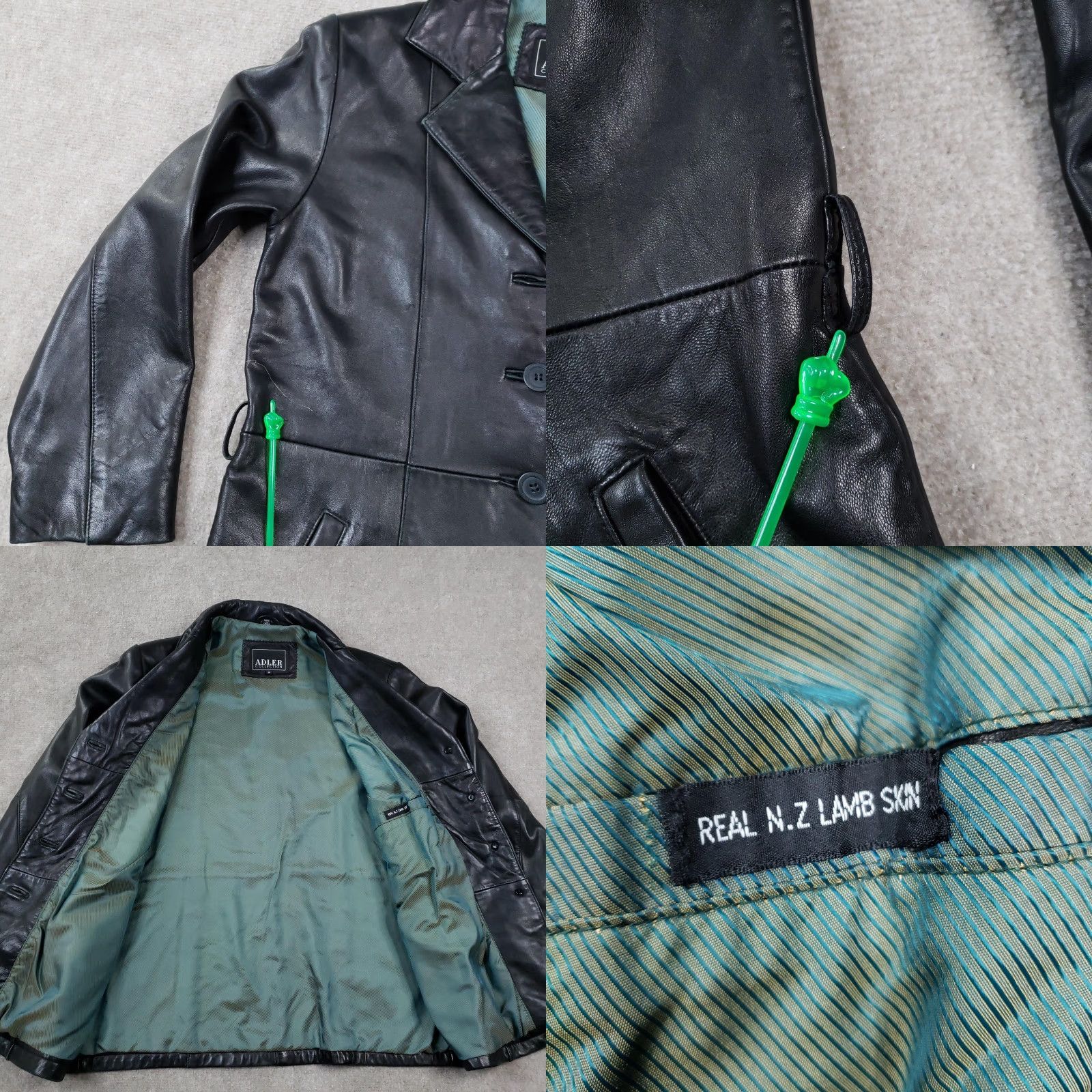 Vintage Adler Collection Jacket Womens Medium Black Leather Lambskin Button Car Coat Size M / US 6-8 / IT 42-44 - 8 Thumbnail