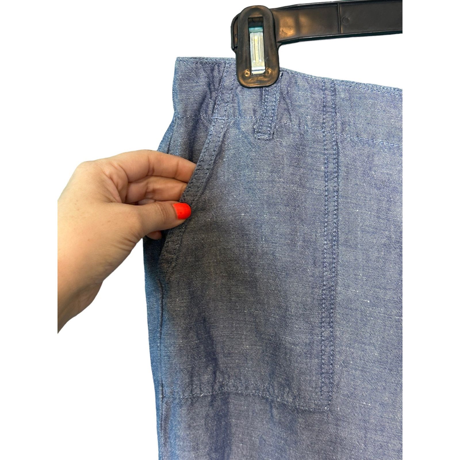 Tommy Hilfiger Tommy Hilfiger blue linen wide legs casual pants size 4 Size 27" / US 4 / IT 40 - 7 Thumbnail