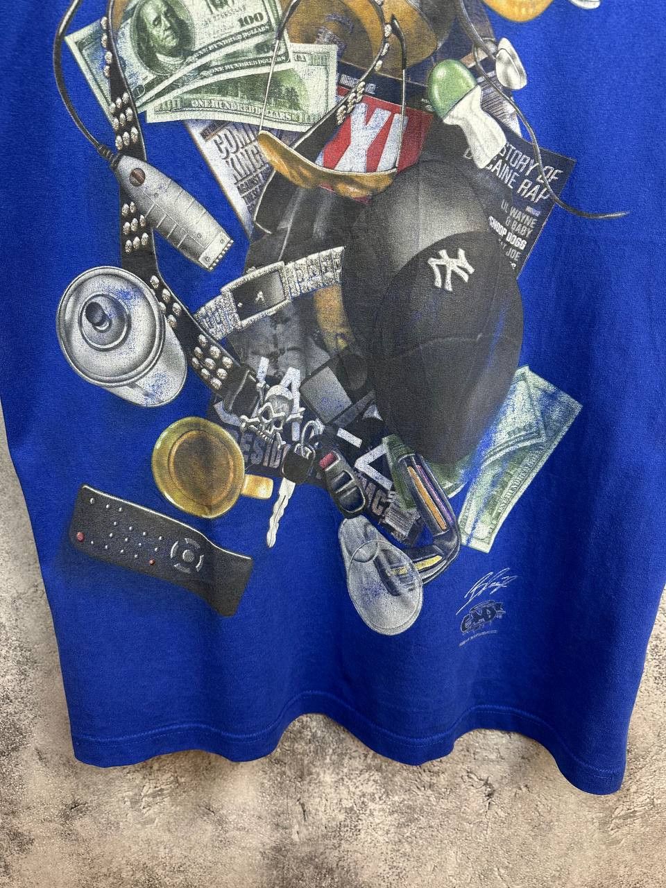 Vintage GiveMeFace Graphic Hip-Hop Money Collage 100% Cotton T-Shirt Size US XL / EU 56 / 4 - 7 Thumbnail