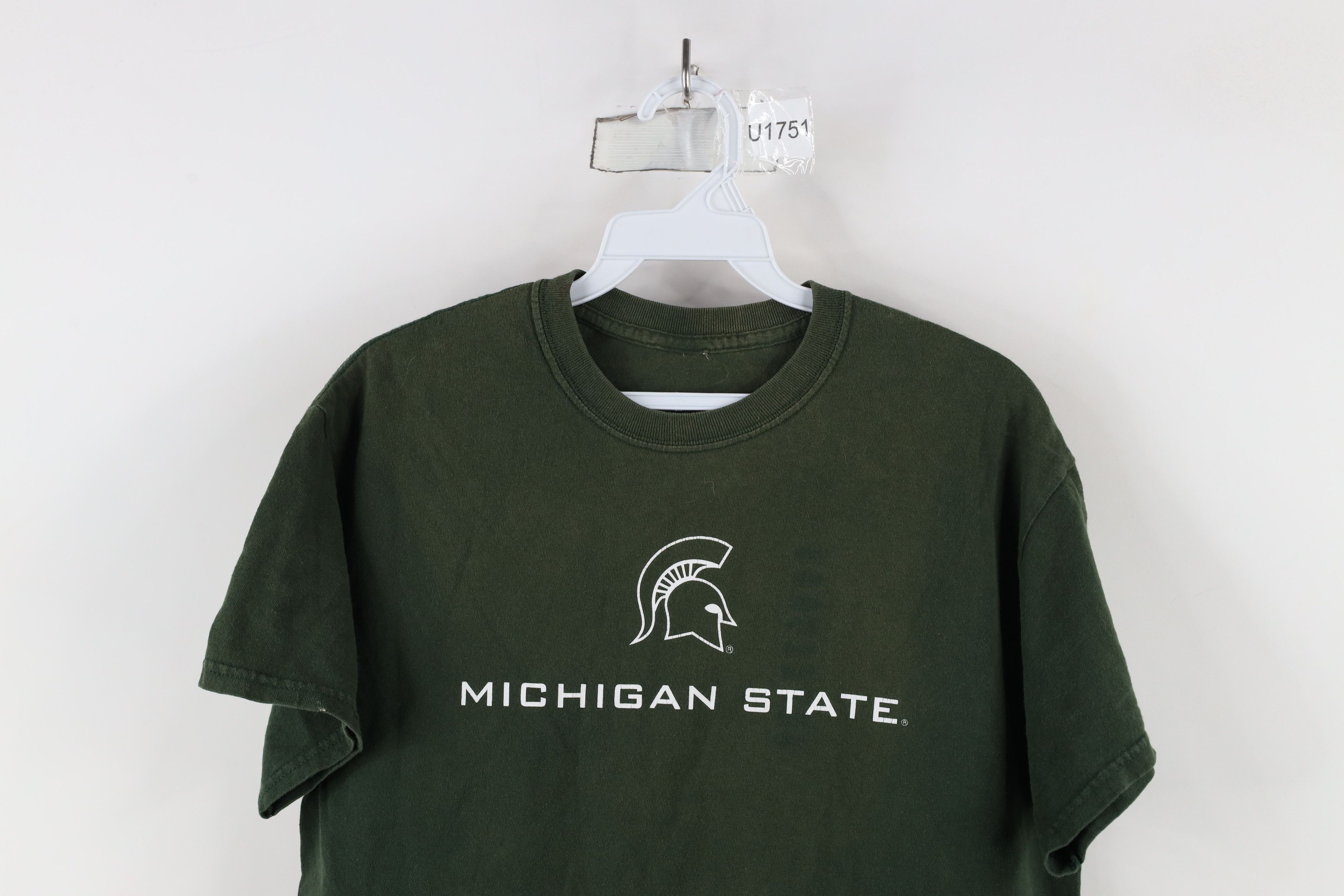 Vintage Vintage Spell Out Michigan State University T-Shirt Green Size US M / EU 48-50 / 2 - 2 Thumbnail