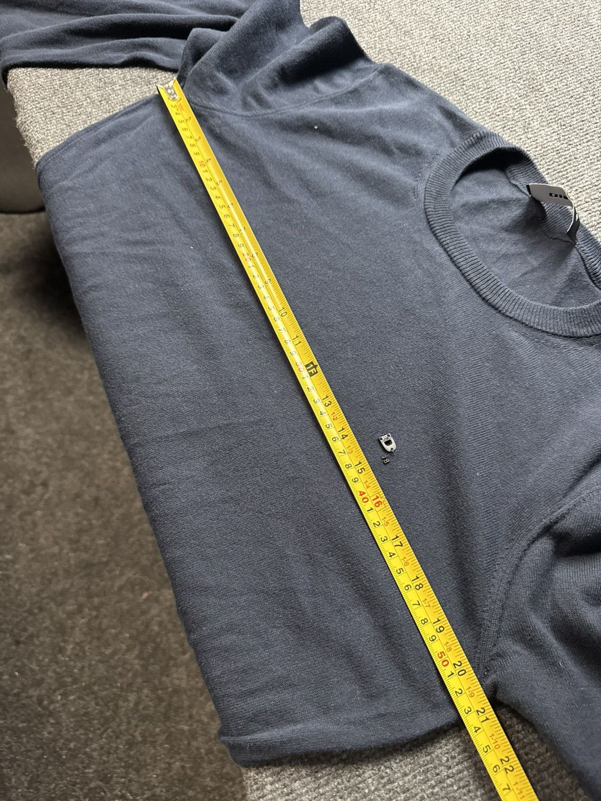 Diesel Luxury 00s Diesel Knit Sweater Navy Minimal Logo Crewneck Size US M / EU 48-50 / 2 - 17 Thumbnail