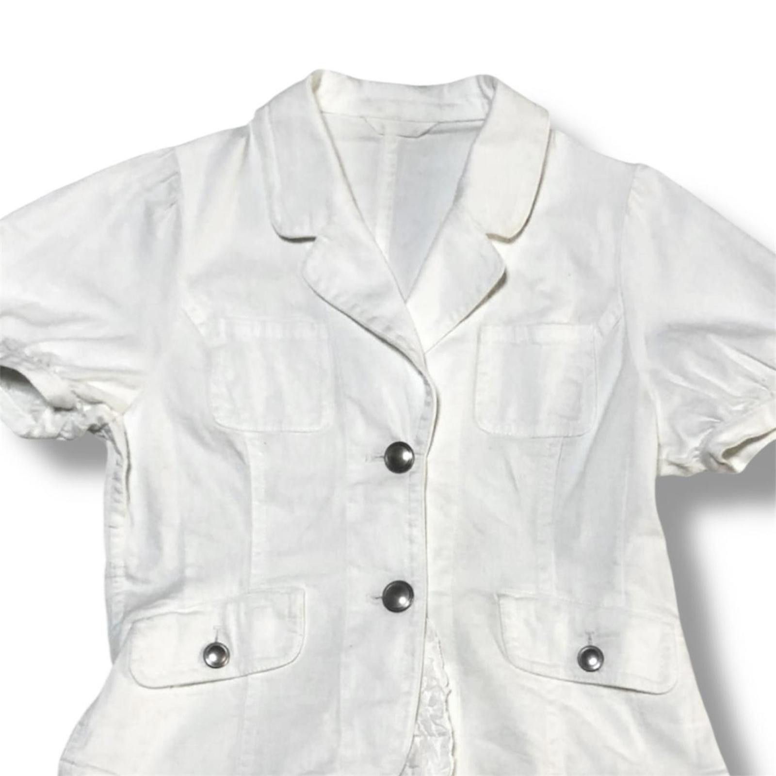 Other Fairy core preppy white denim blouse jacket with lace frill Size XS / US 0-2 / IT 36-38 - 4 Thumbnail
