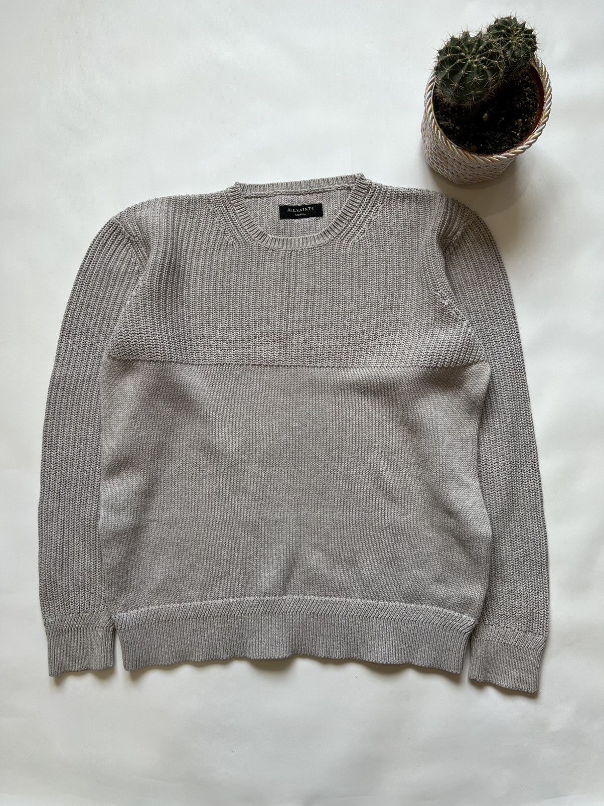 Allsaints Allsaints Knitted Sweater Beige Size US M / EU 48-50 / 2 - 1 Thumbnail
