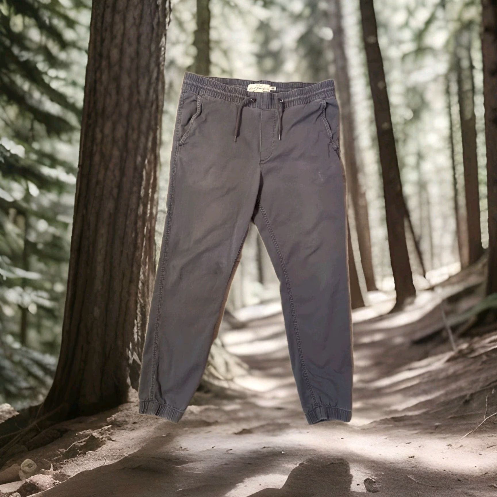 H&M VINTAGE L.O.G.G. Pants Men Medium M Drawstring Slim Fit Cuffed Taper Gray Size US 33 - 4 Thumbnail
