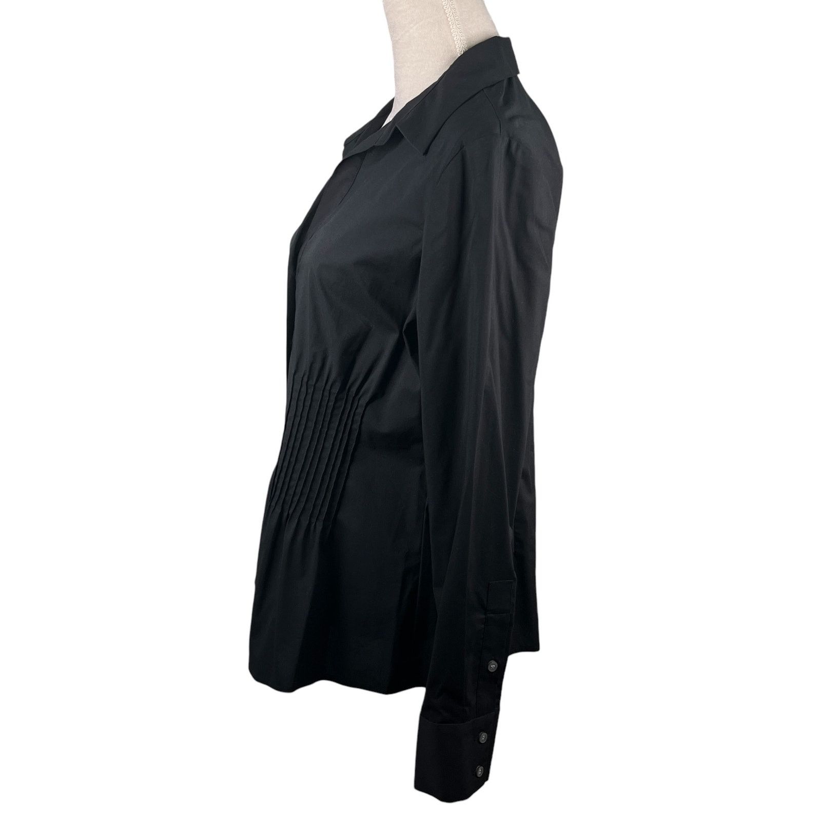 Nine West Nine West Black Button Down 14 Ruched Gathering V-Neck New Size XL / US 12-14 / IT 48-50 - 9 Thumbnail