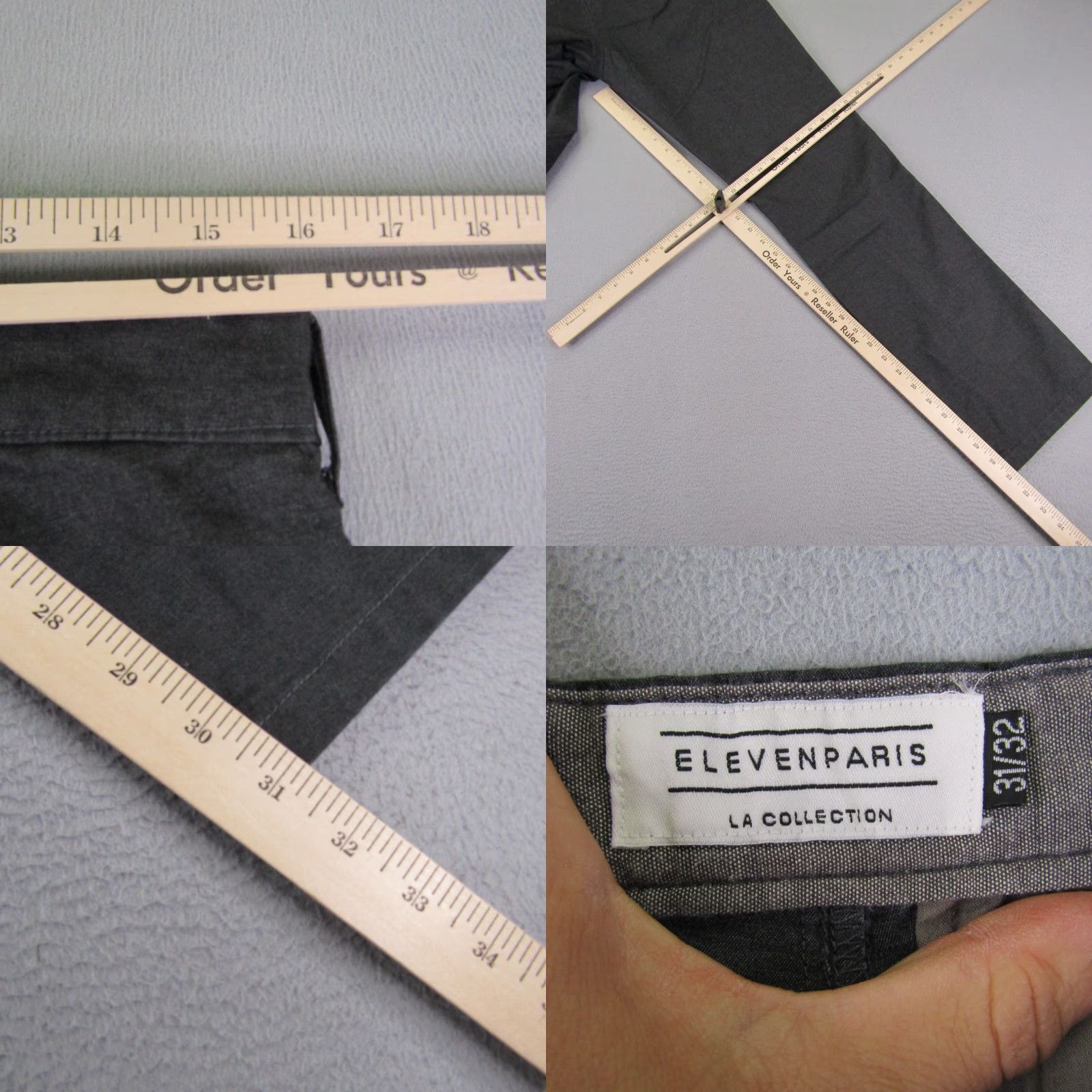 Eleven Paris VINTAGE Eleven Paris Pants Mens Regular Fit Chino Cotton Blend Gray 31x32 Casual Office Size US 31 - 8 Thumbnail
