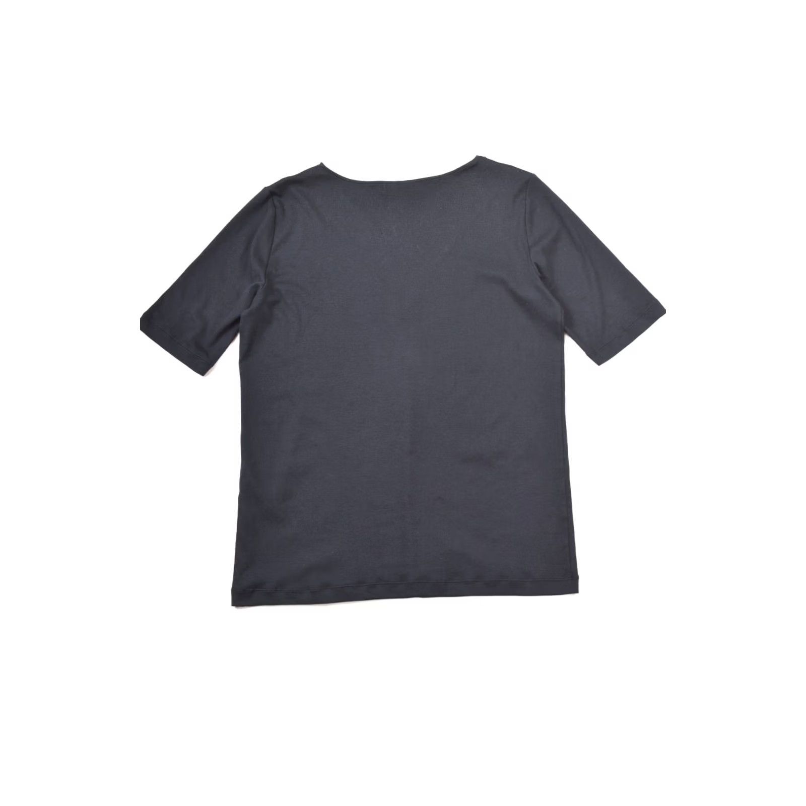 Fabiana Filippi Fabiana Filippi W'S Dark Blue Cotton Blend V-Neck SS Shirt Made in Italy XL Size XL / US 12-14 / IT 48-50 - 4 Thumbnail