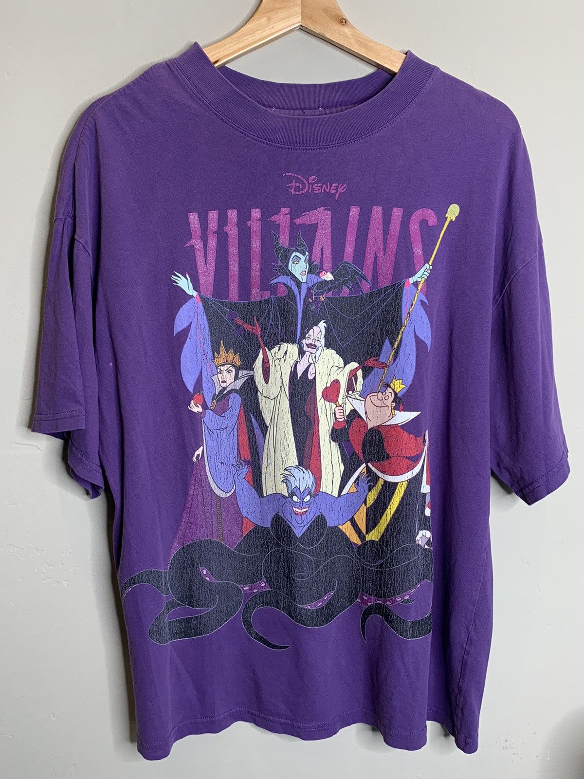 Image of Vintage Disney Villains Big Print T-Shirt - L/xl in Purple, Men's