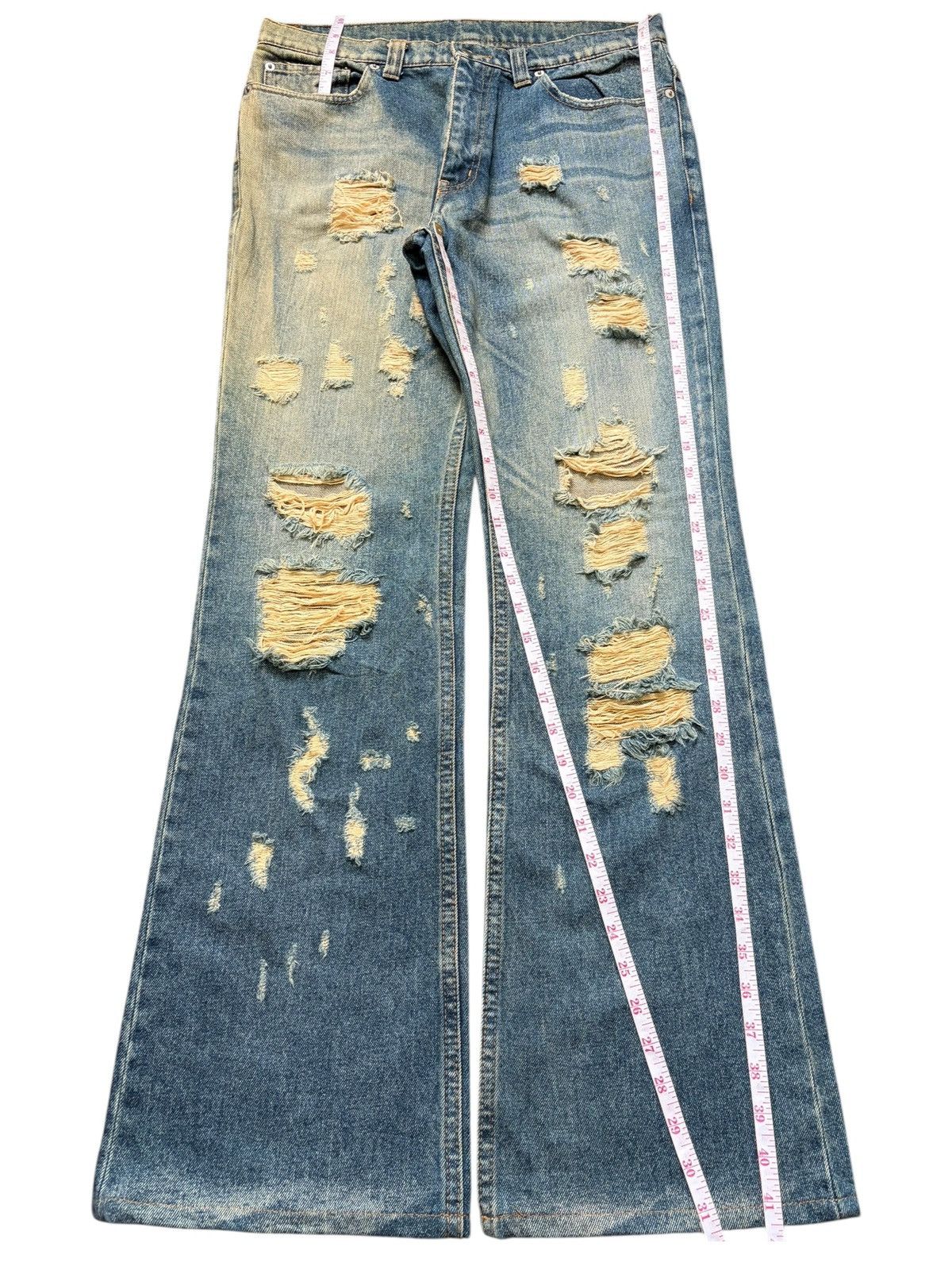 If Six Was Nine Vintage Japanese Brand Rusty Wash Distress Flare Jeans Size 31" - 7 Thumbnail
