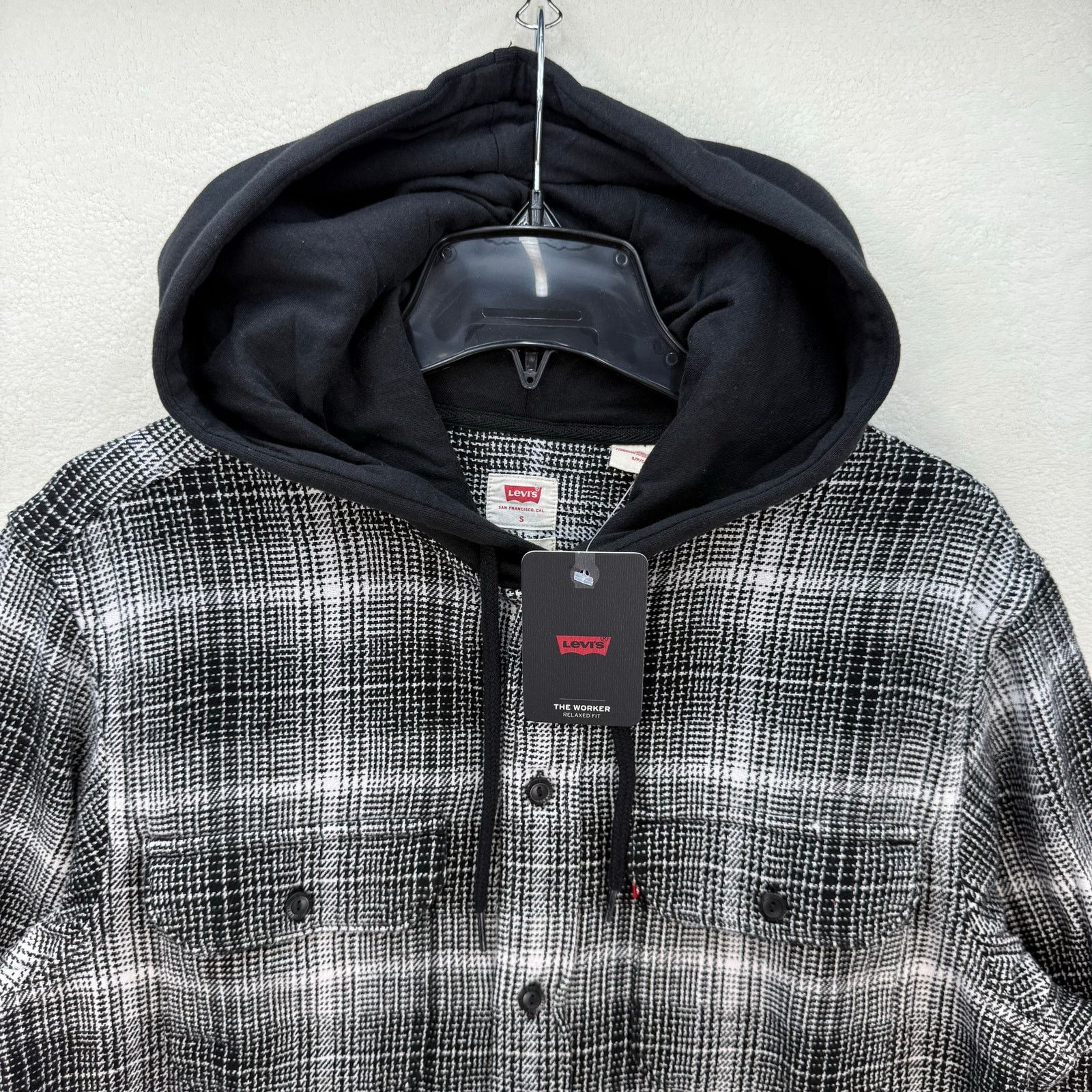 Levi's LEVI'S MEN'S SMALL HOODED WORKER SHIRT AMETRINE PLAID Size US S / EU 44-46 / 1 - 2 Thumbnail