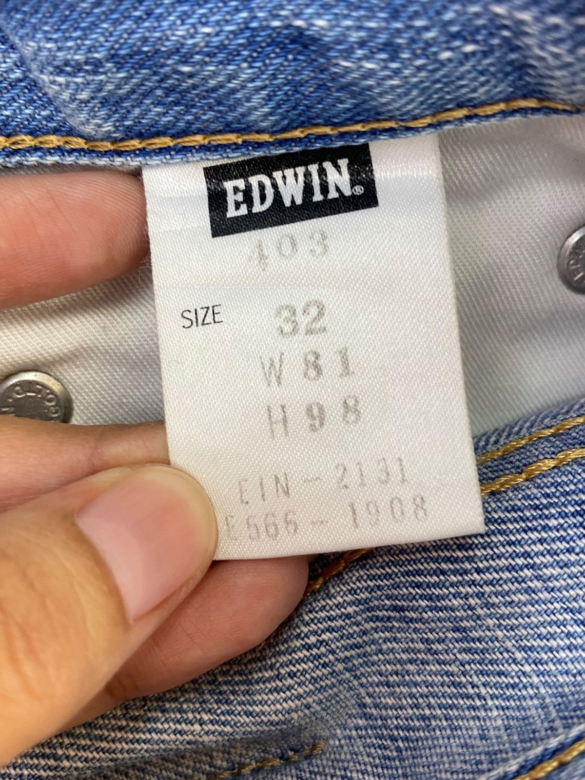 Edwin Edwin 403 Acid Blue Wash Ripped Style Loose Jeans Size US 33 - 11 Thumbnail
