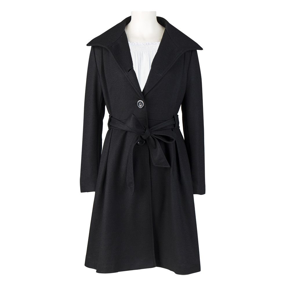 Other Black Mid-Length Wool Blend Coat Size S / US 4 / IT 40 - 1 Thumbnail