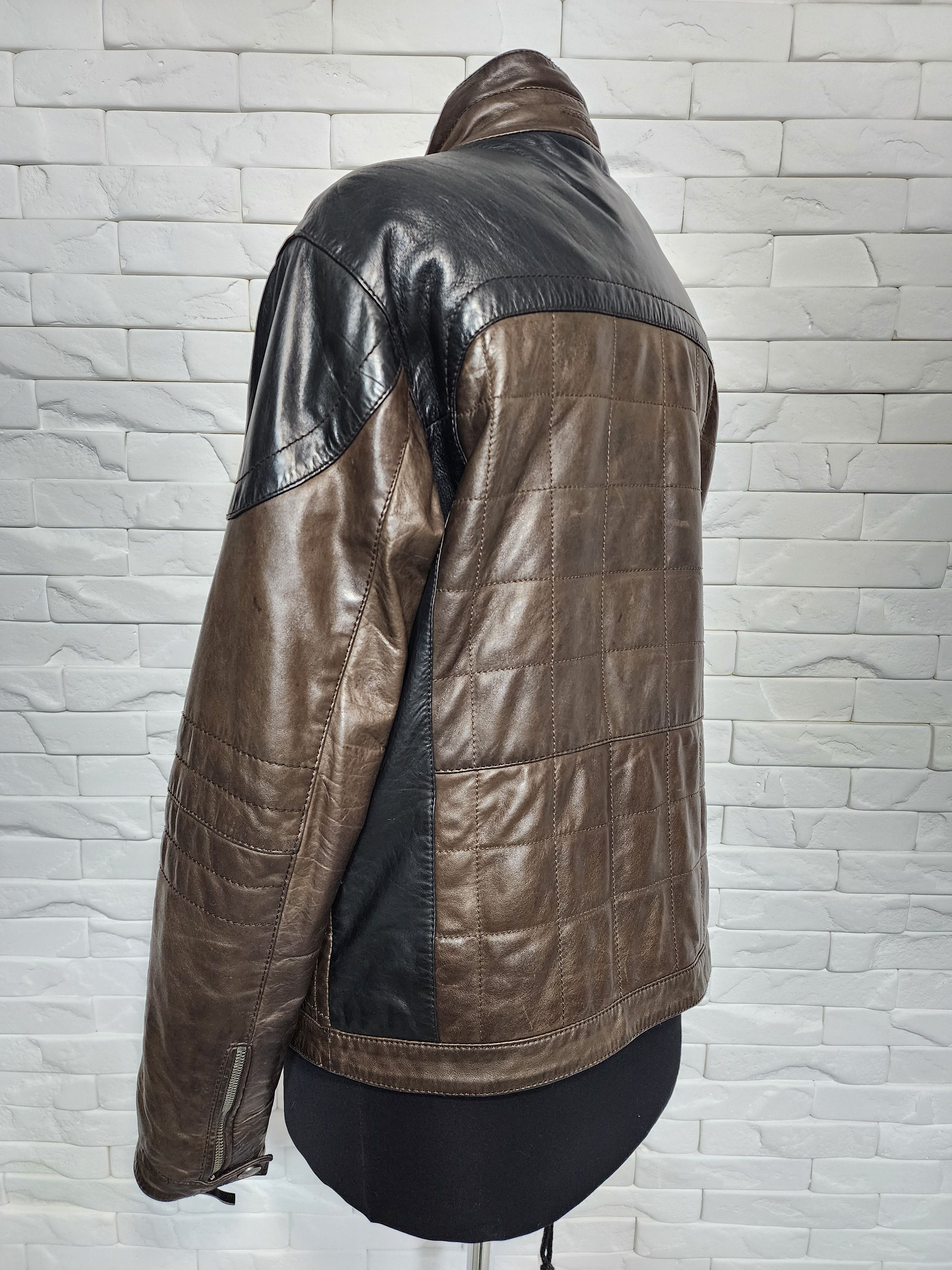 Genuine Leather Brown Genuine Leather Jacket: Men's Metal Zipper Size US L / EU 52-54 / 3 - 7 Thumbnail
