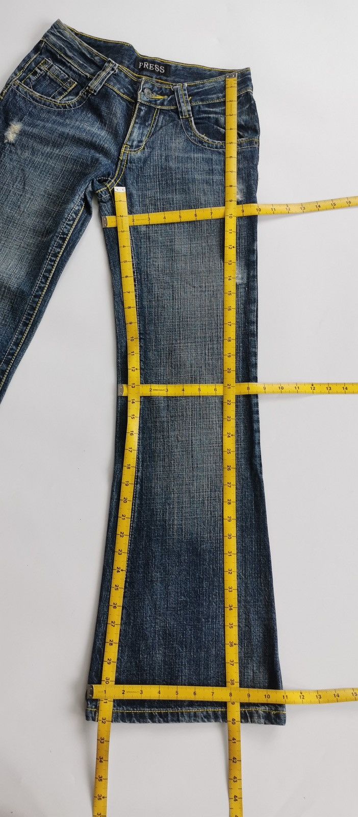 Japanese Brand Flared Bootcut Press Japan Distressed Jeans Size US 28 / EU 44 - 9 Thumbnail