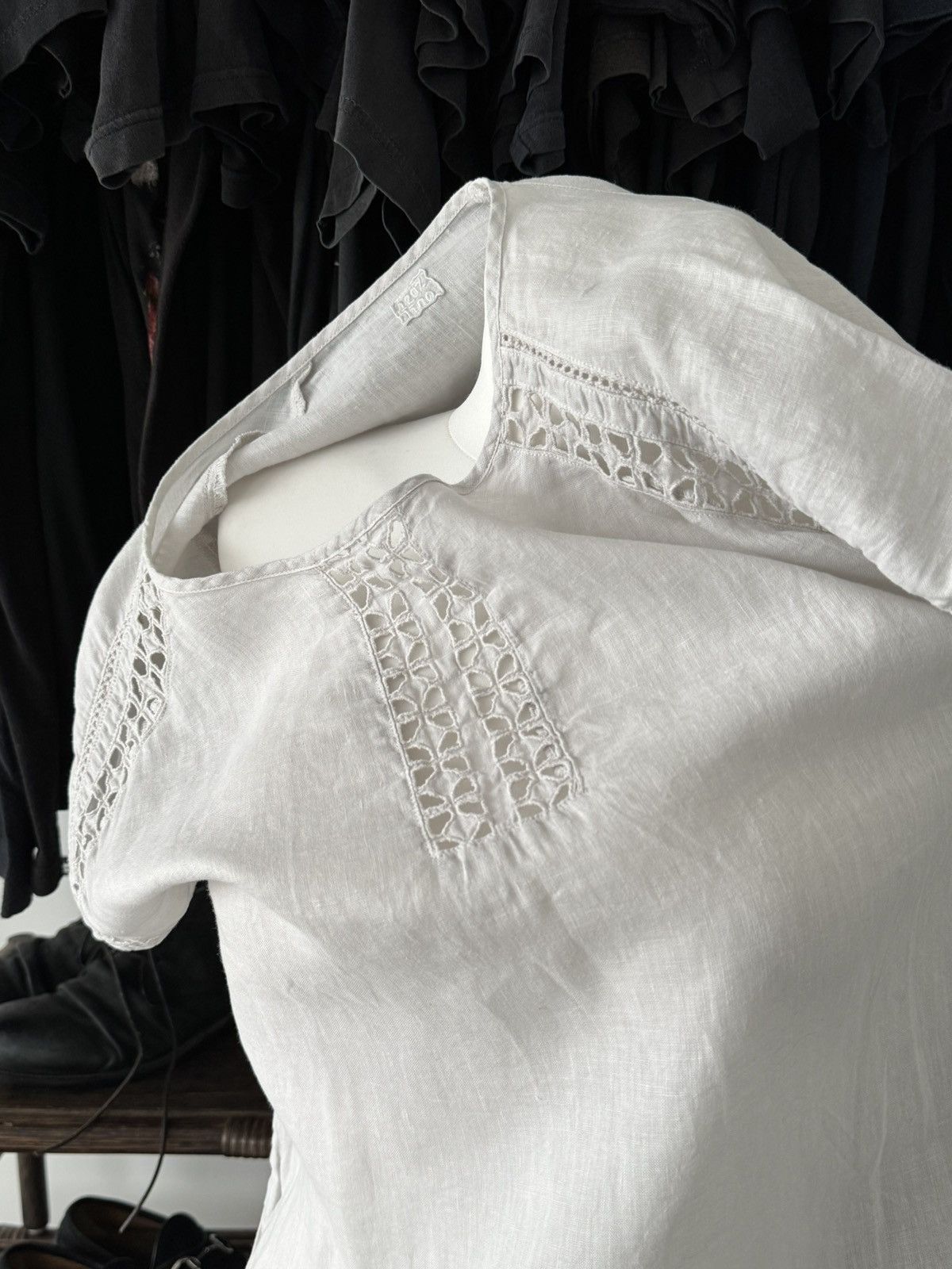 120% Lino 120% Lino Women’s Summer White Blouse Size L / US 10 / IT 46 - 5 Thumbnail