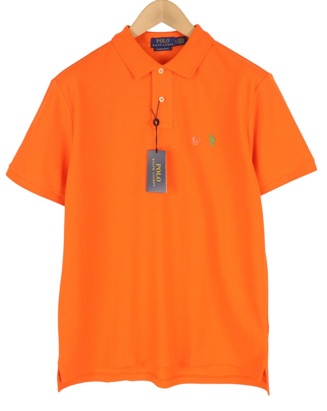 Polo Ralph Lauren CUSTOM SLIM FIT L Orange Short Sleeve Polo Neck 84520 Size US L / EU 52-54 / 3 - 1 Thumbnail