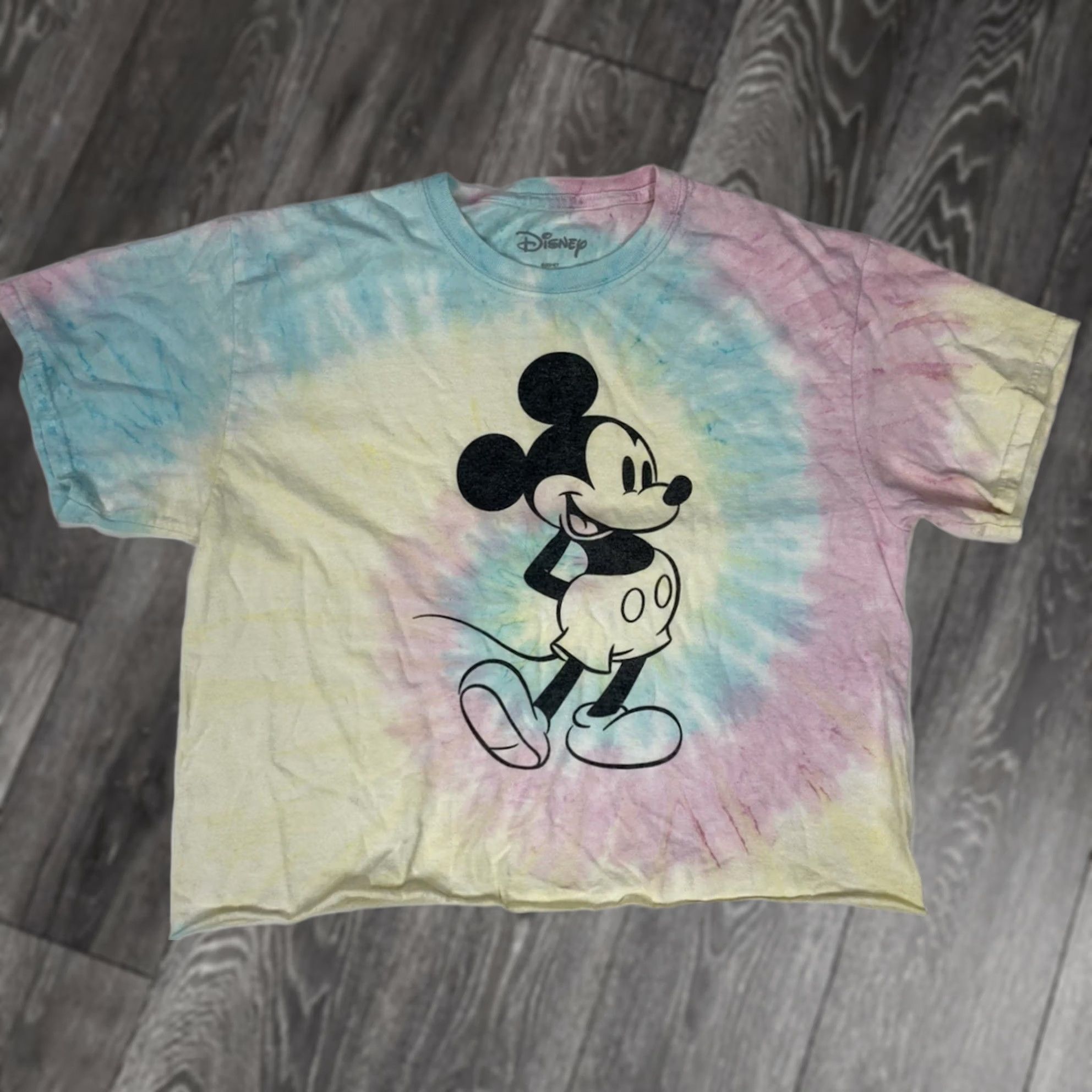 Disney Disney Mickey Mouse Crop Retro Graphic T-Shirt Women Small Multicolor Tie Dye Shirt Size S / US 4 / IT 40 - 1 Thumbnail
