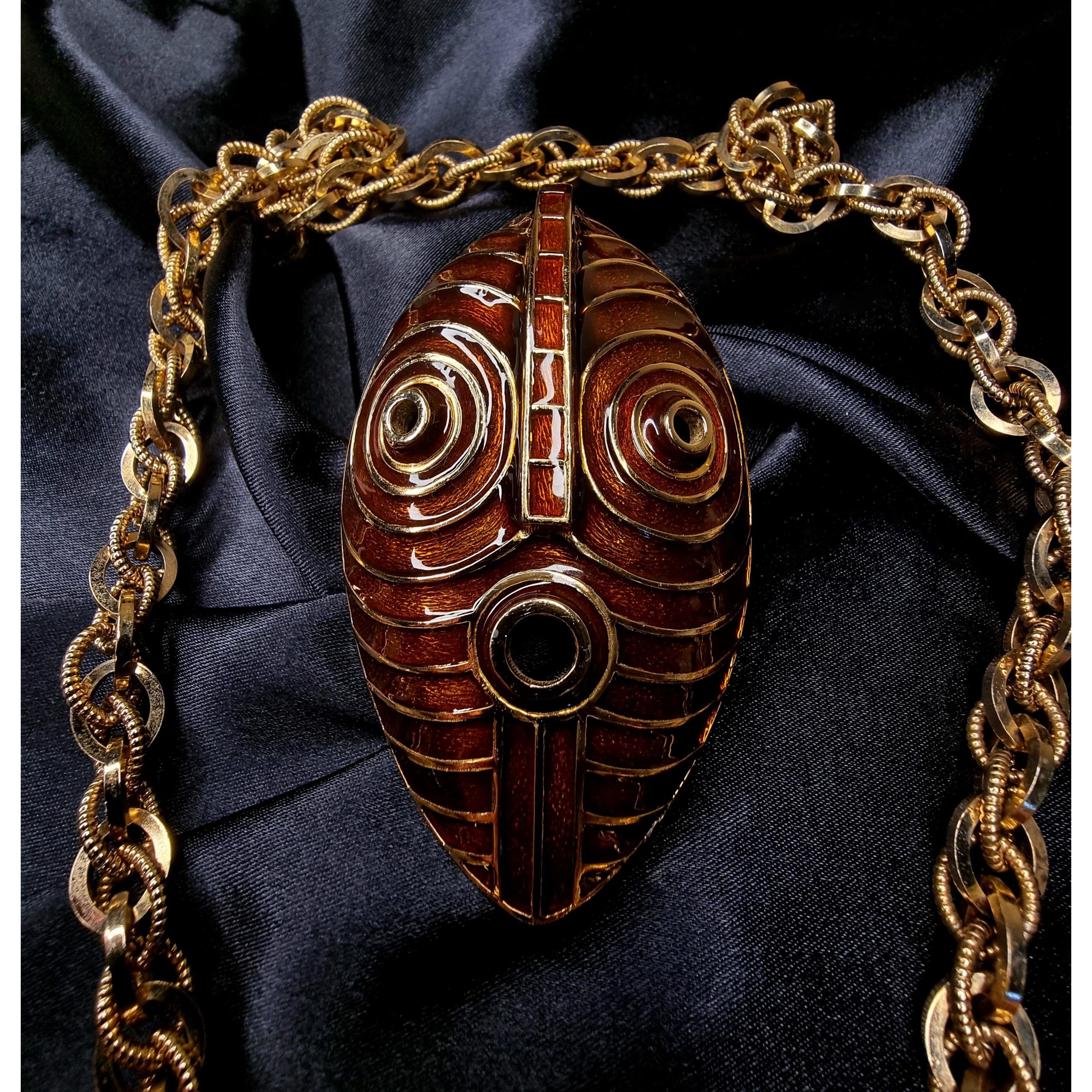 Vintage Rare Find Vintage CINER Signed Large Tribal Mask Statement P Size ONE SIZE - 1 Thumbnail
