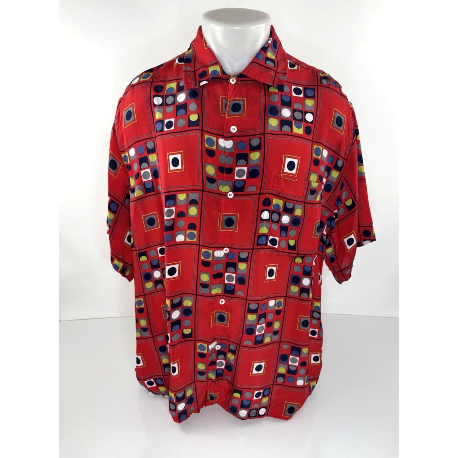 Brioni BRIONI Italy - Colorful Geometric Rayon Mens XL Shirt Size US XL / EU 56 / 4 - 2 Thumbnail