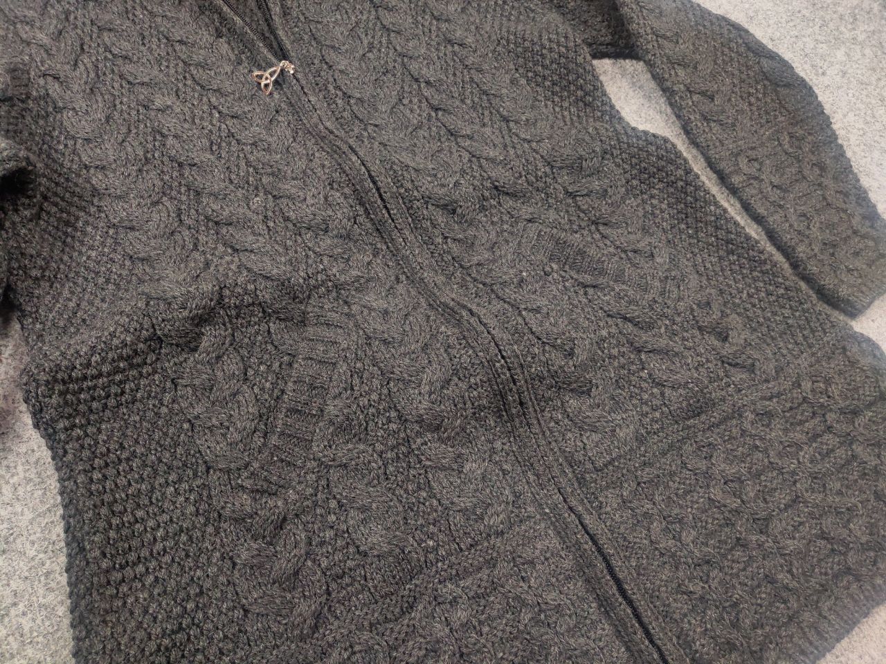 Aran Crafts Aran Crafts Vintage wool Zip Hoodie Knit Cable Gray Sweater Size S / US 4 / IT 40 - 6 Thumbnail