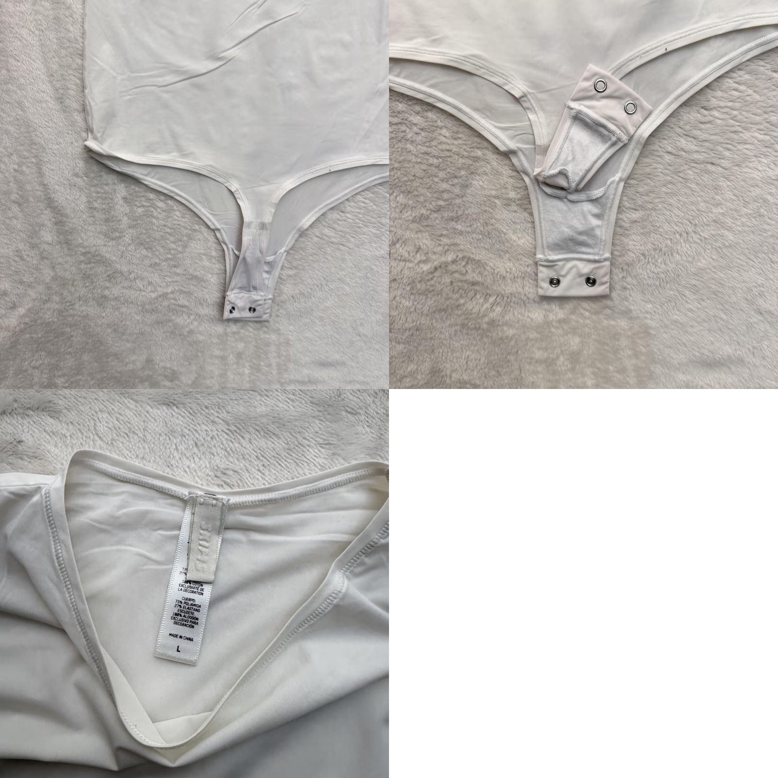 SKIMS Skims Bodysuit One Piece Womens Large White Sleeveless Thong Stretch Shapewear Size L / US 10 / IT 46 - 9 Thumbnail
