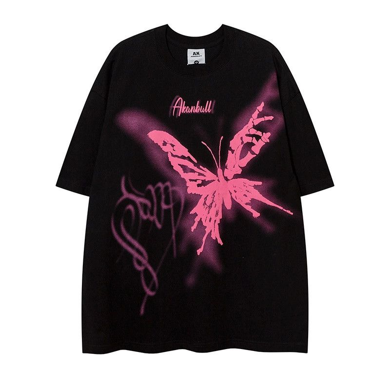Vintage Men's trendy butterfly loose print T-shirt Size US M / EU 48-50 / 2 - 1 Thumbnail