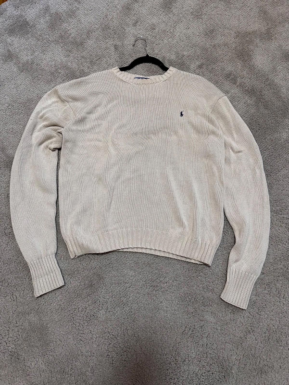 Polo Ralph Lauren Vintage 90’s Polo Ralph Lauren White Knit Sweater Size L Size US L / EU 52-54 / 3 - 4 Thumbnail