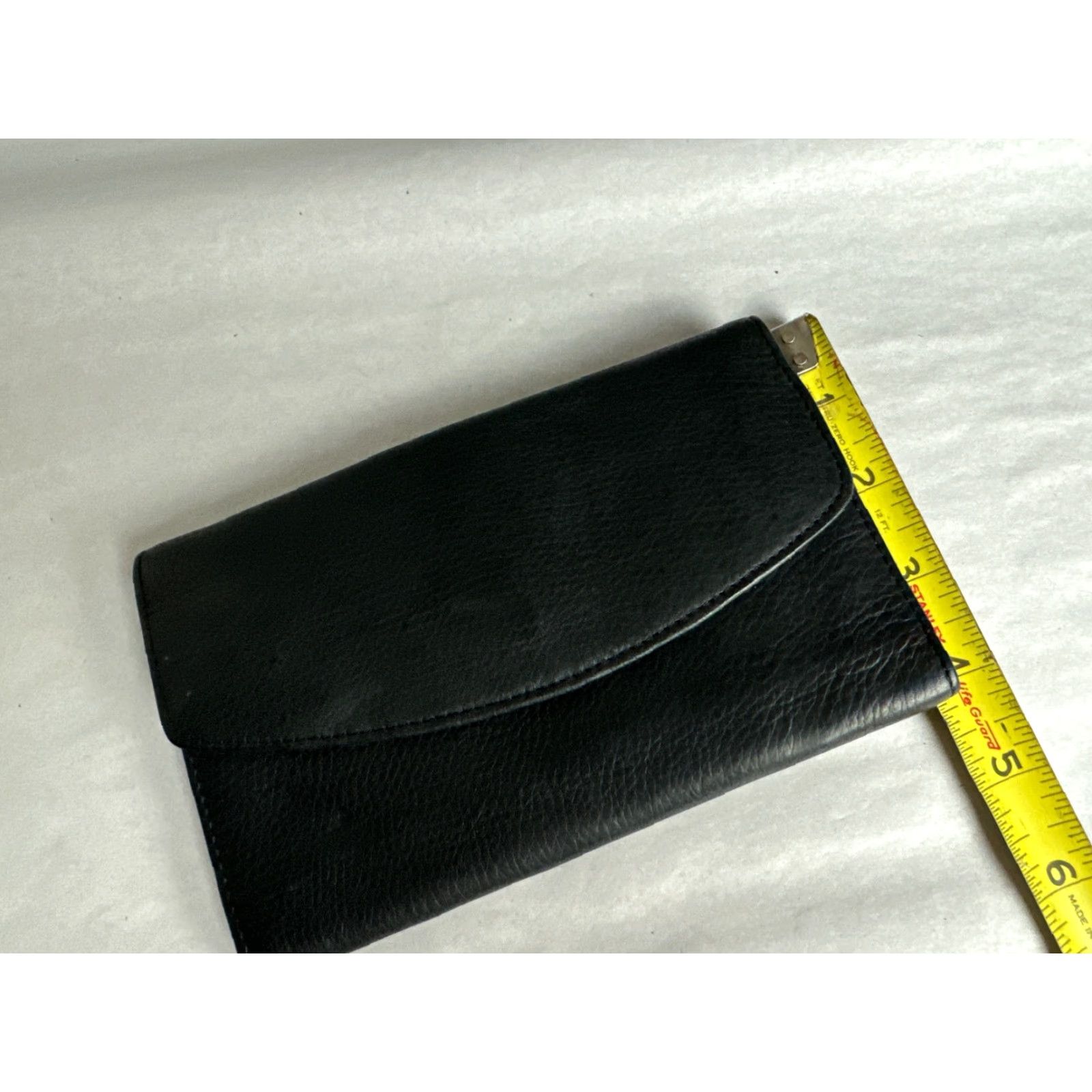 Vintage VINTAGE Black Tumbled Genuine Leather Wallet Tri Fold Mens Women’s Unisex Unbranded Leather Trifold Folding Wallet Size ONE SIZE - 6 Thumbnail