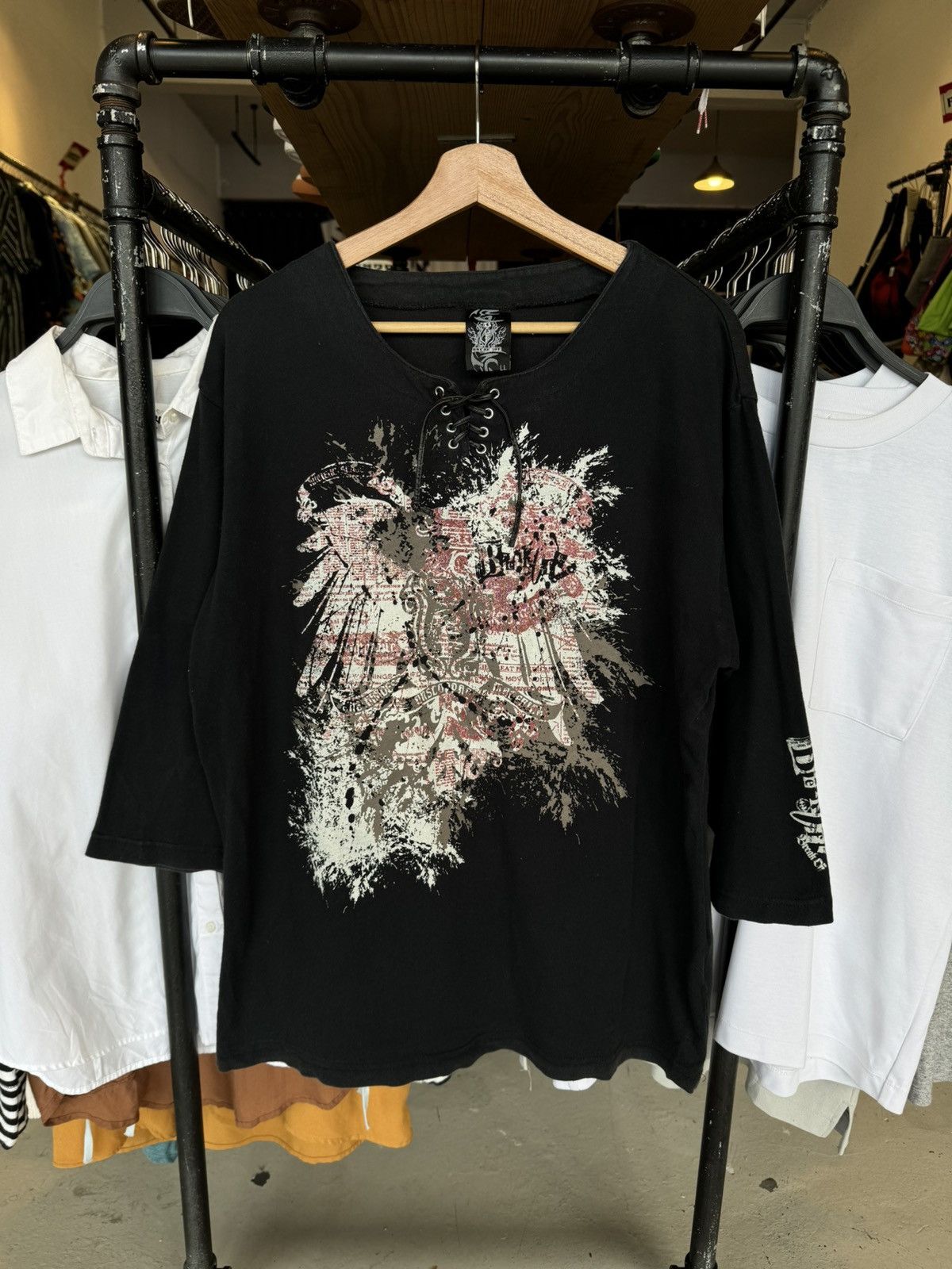 Japanese Brand Vintage Y2K Break Off Skin Punk Riot Poem 3Q Tees Size US XL / EU 56 / 4 - 1 Thumbnail