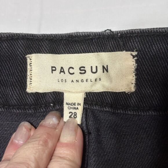 Pacsun Pacsun Black Denim Jean Skirt Size 28 with side laceup Size 28" / US 6 / IT 42 - 4 Thumbnail