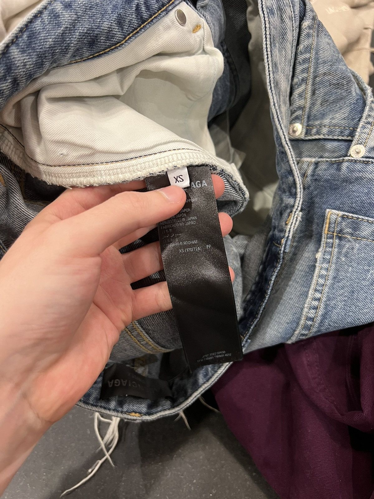 Balenciaga graffiti skater distressed denim shorts