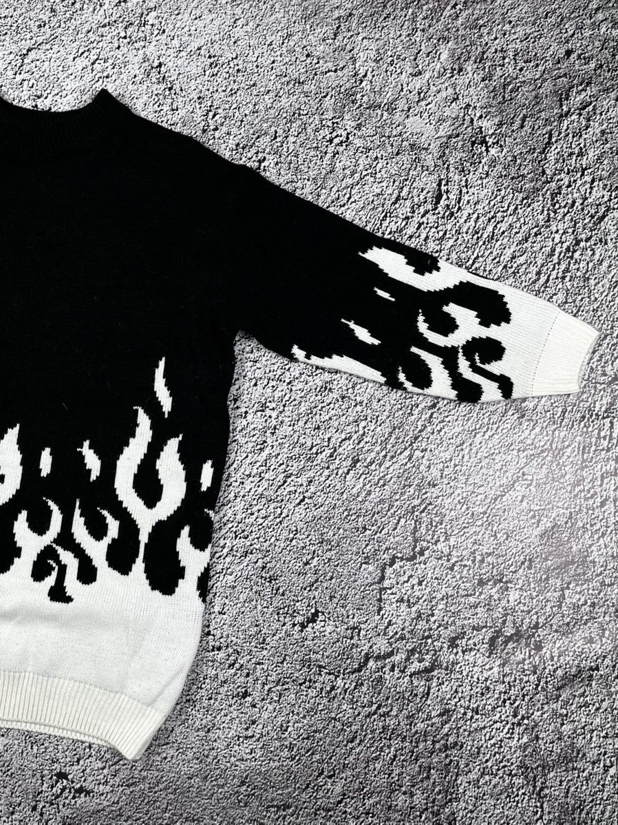 Vintage Vintage Y2K long fire style sweater streetwear size S Size US S / EU 44-46 / 1 - 4 Thumbnail