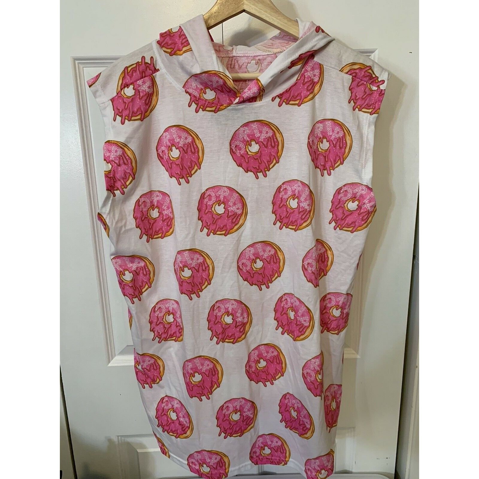 Other Vibes Donuts All Over Print Women’s Sz L Hoodie Light White Size L / US 10 / IT 46 - 1 Thumbnail
