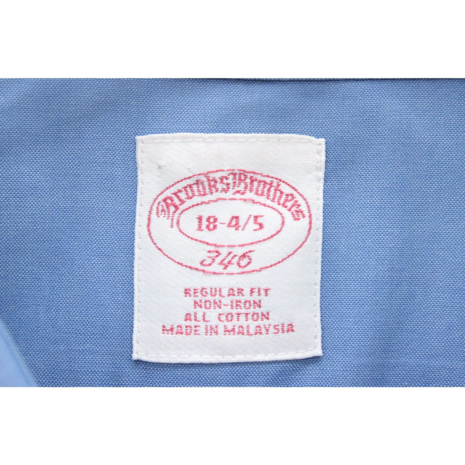 Brooks Brothers Brooks Brothers Dress Shirt Mens 18 4/5 Blue Non-Iron Cotton Preppy Stylish Shirt Size 46R - 5 Thumbnail