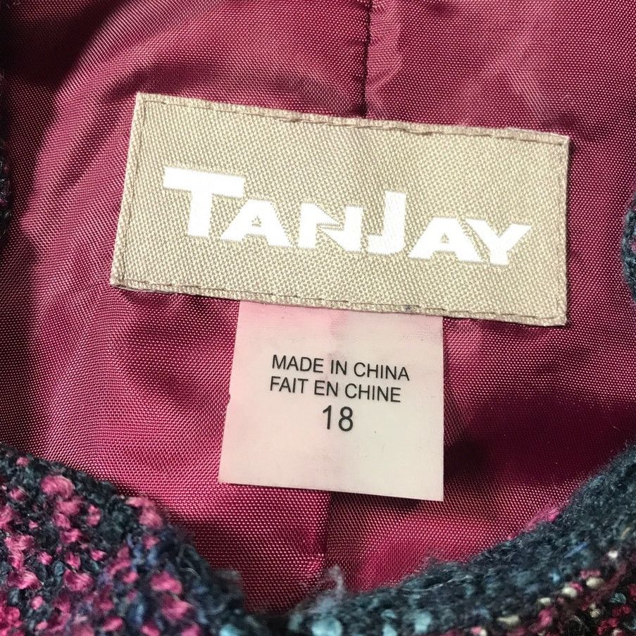Other TanJay Vintage 90s Retro Plaid Tweed Blazer Pea Coat 18 Size XXL / US 16-18 / IT 52-54 - 3 Thumbnail