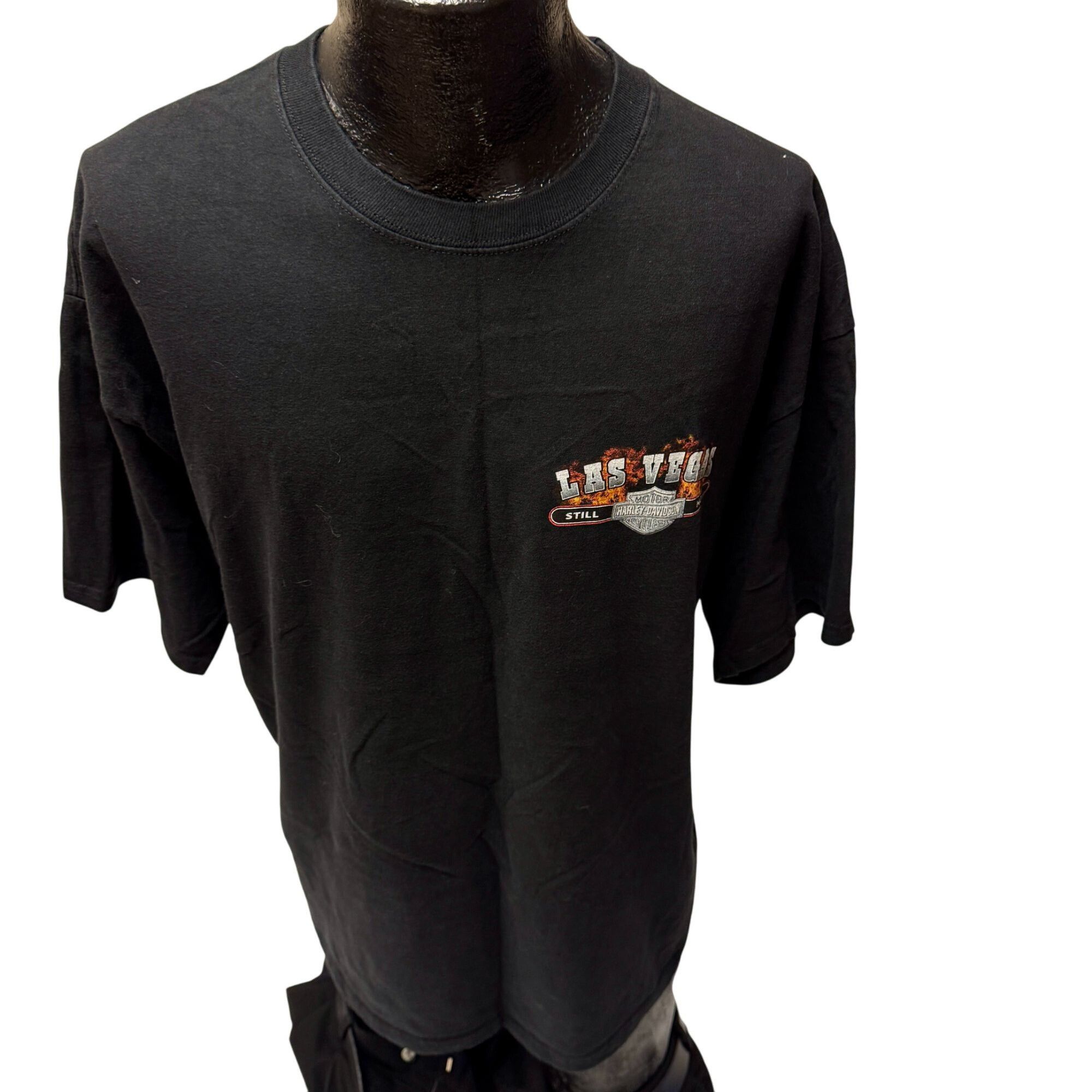Harley Davidson H-D Motorcycle LAS VEGAS Nevada FLAMING STREET BIKER T Shirt Size US XXL / EU 58 / 5 - 2 Thumbnail