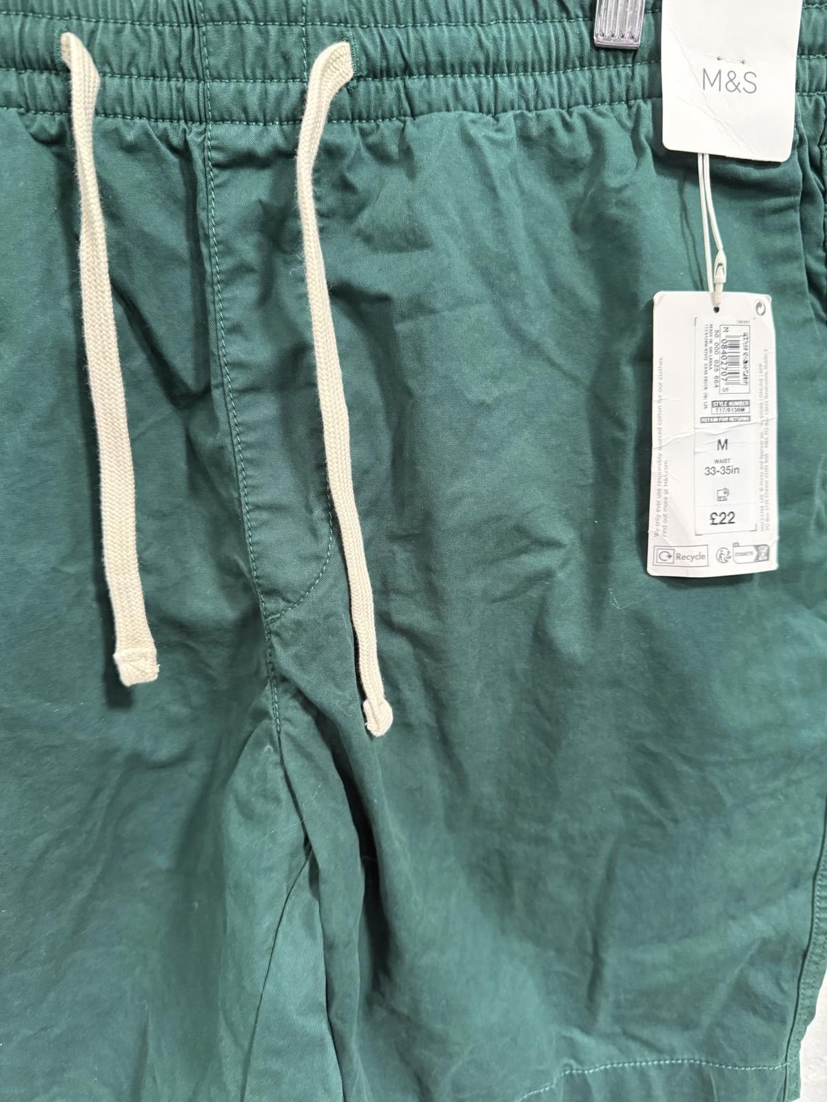 M.E. Sport Men's Green Casual Shorts with Drawstring Waist Size US 32 / EU 48 - 2 Thumbnail