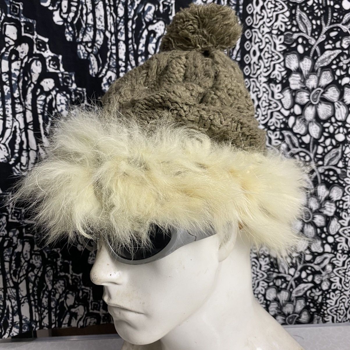 Japanese Brand × Vintage 2000s y2k mohair fur faux fuzzy angora beanie hats Size ONE SIZE - 2 Thumbnail