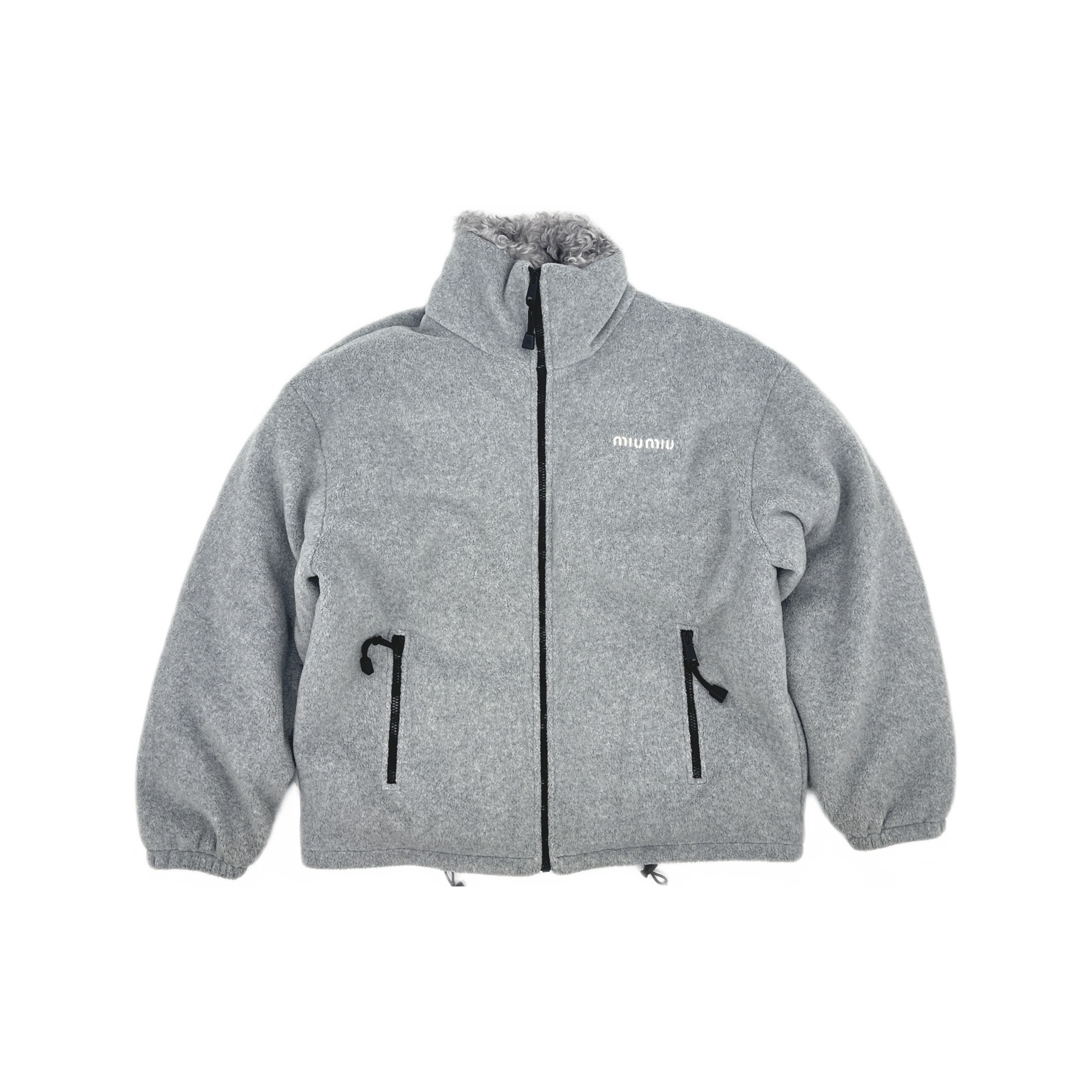 Miu Miu Miu Miu Grey Fleece Puffer Jacket Size 38 Size XS / US 0-2 / IT 36-38 - 1 Thumbnail