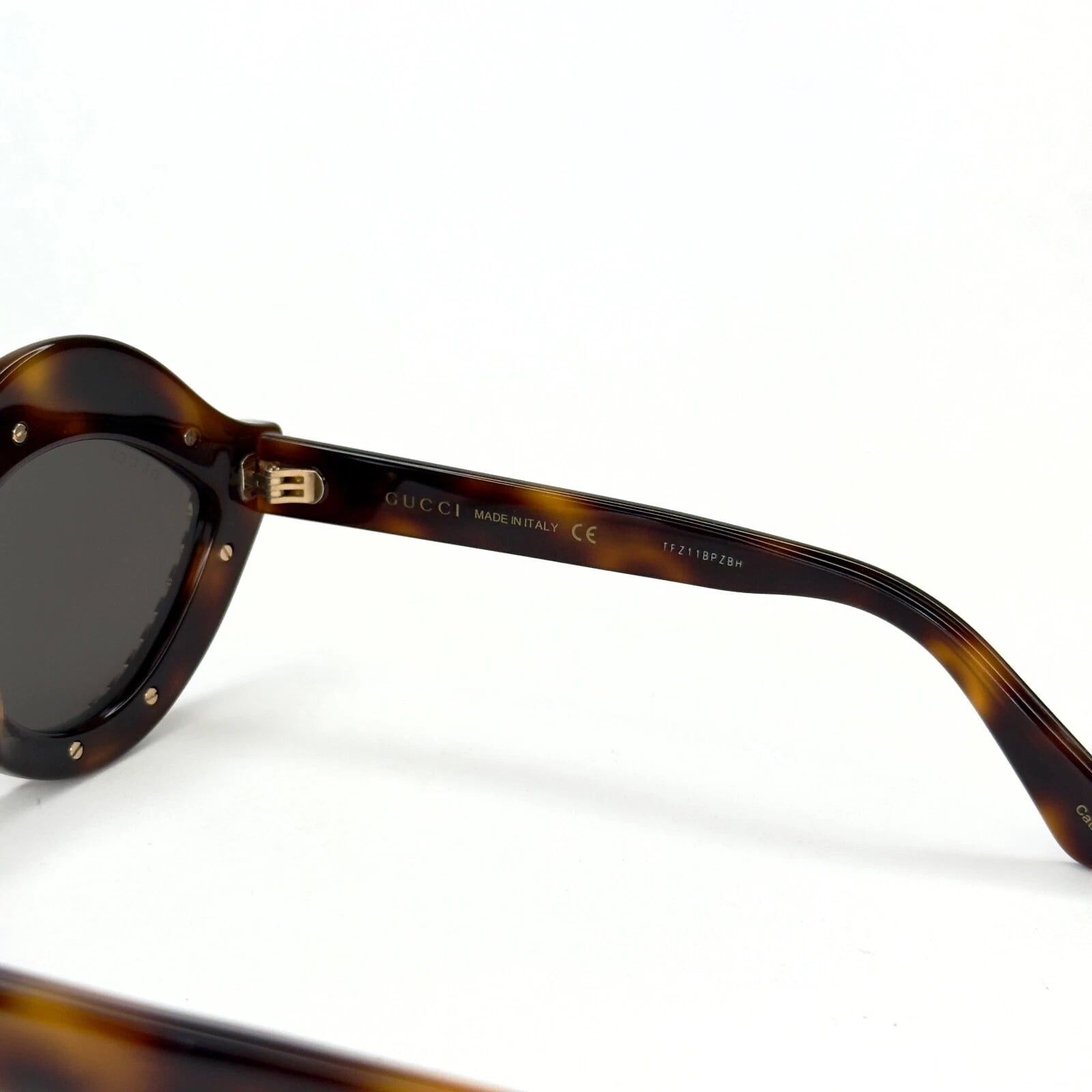 Gucci GUCCI GG0045S CRYSTAL 0045 LIPS Cat Eye Havana Sunglasses Size ONE SIZE - 3 Thumbnail