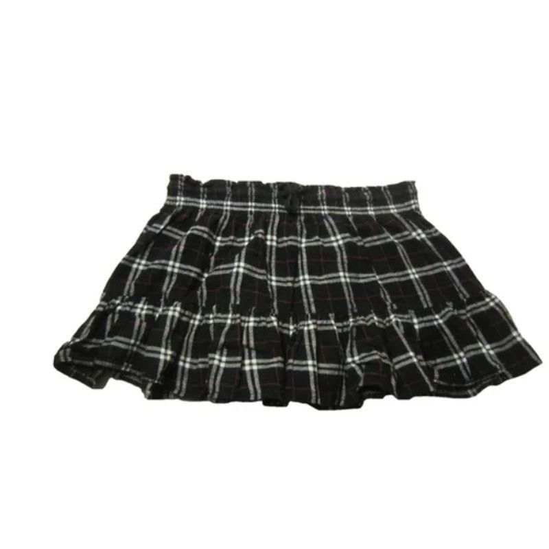 Vintage Y2K Grunge Plaid Mini Skirt Black Red White Checkered XL Size 36" / US 14 / IT 50 - 2 Thumbnail