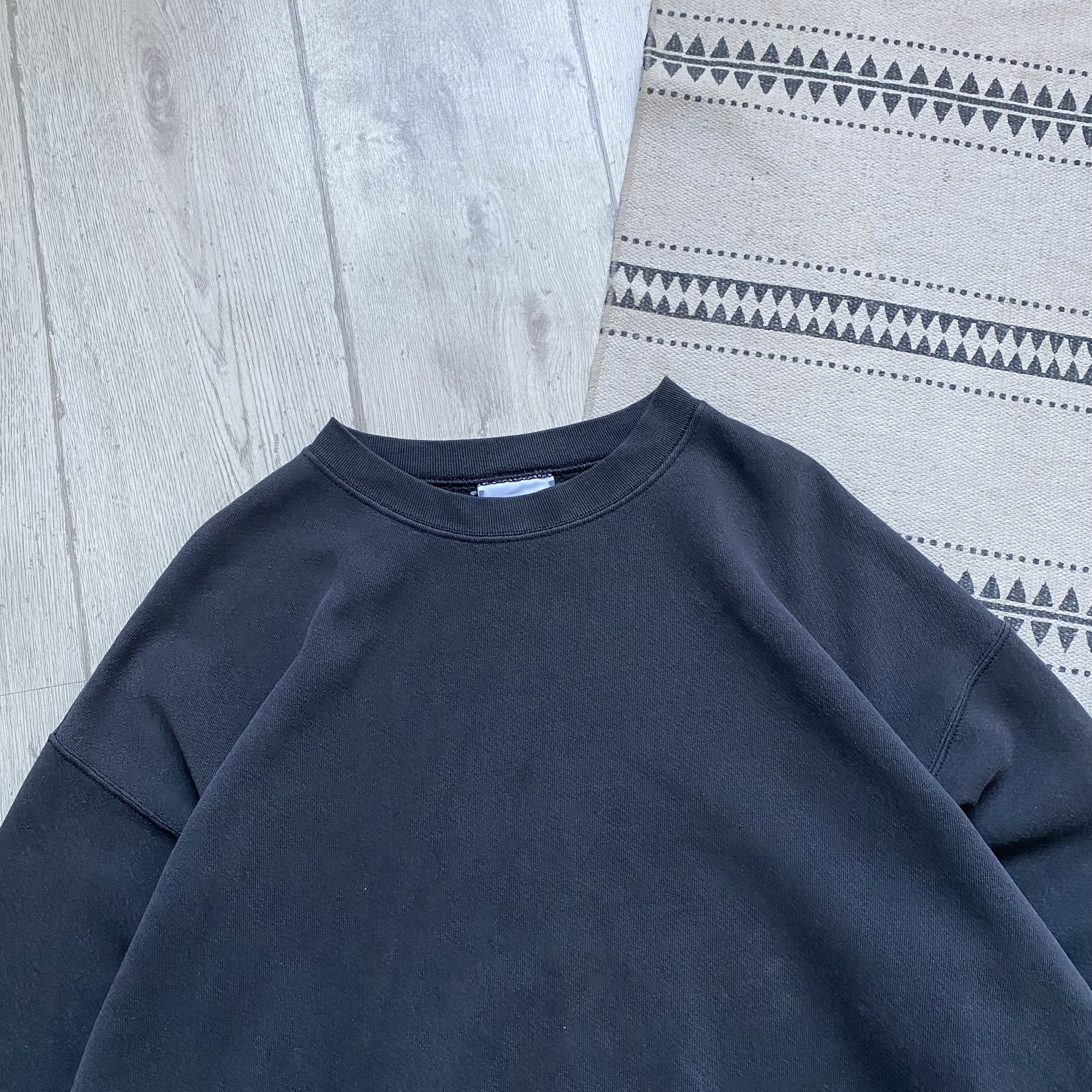 Lee 🦍 Vintage 90s Faded Lee USA Blank heavy sweatshirt Y2K Size US XL / EU 56 / 4 - 2 Thumbnail