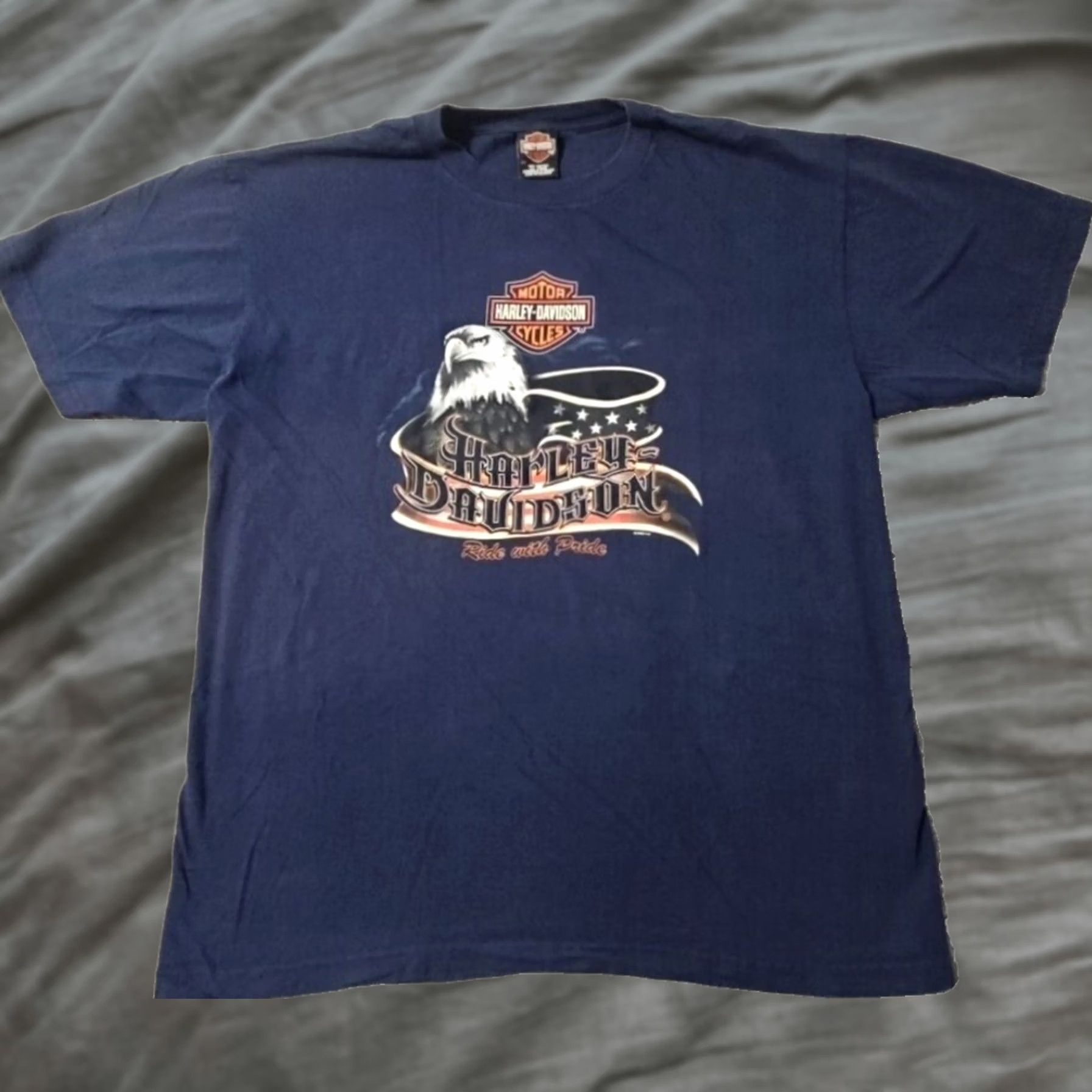 Harley Davidson Harley Davidson Shirt 2XL XXL Cotton Navy Blue Eagle Kaliapal Montana T Size US XXL / EU 58 / 5 - 1 Thumbnail
