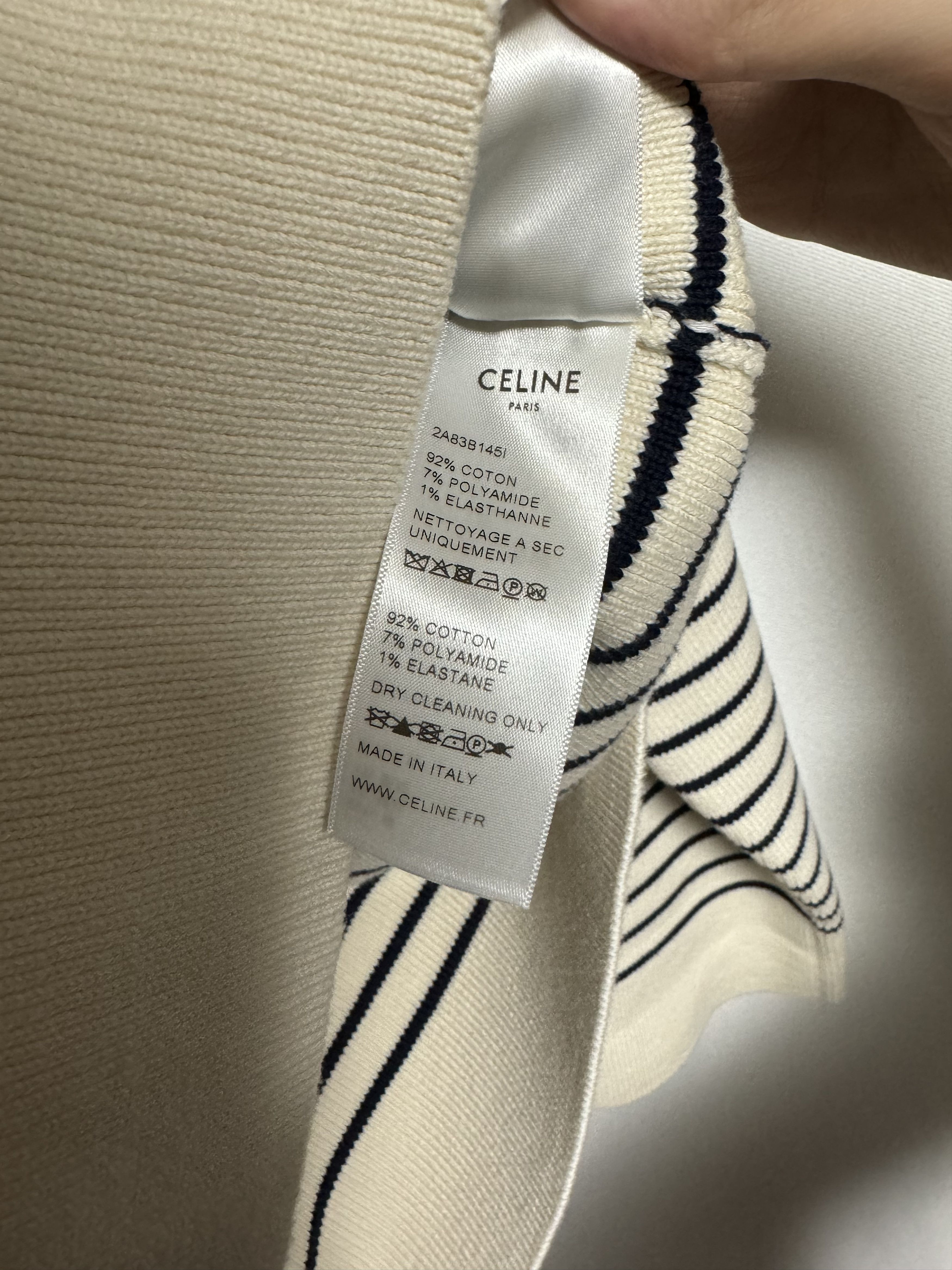Celine SS20 Open Collar Striped Sweater Size US L / EU 52-54 / 3 - 5 Thumbnail