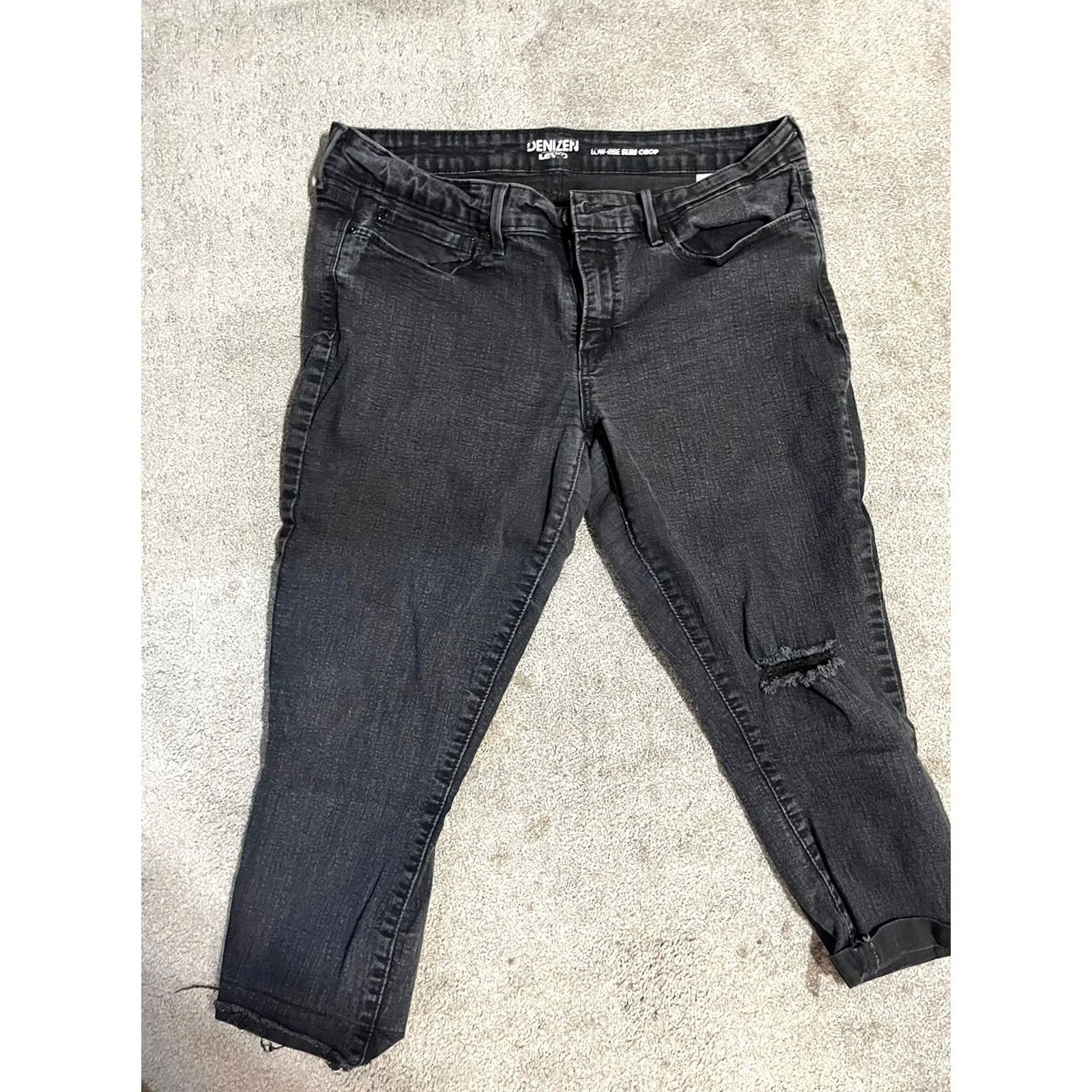 Denizen Denizen Levis Womens Crop Denim Capris Black Size 17 Low-Rise Slim-Leg Size ONE SIZE - 2 Thumbnail