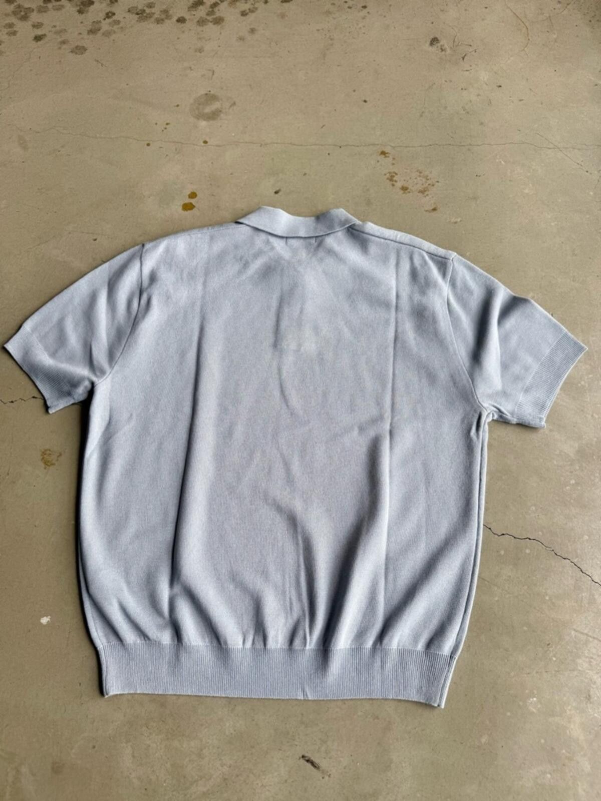 (multee)project Project M / Collared Knit Polo Shirt / Light Blue Size US M / EU 48-50 / 2 - 6 Thumbnail