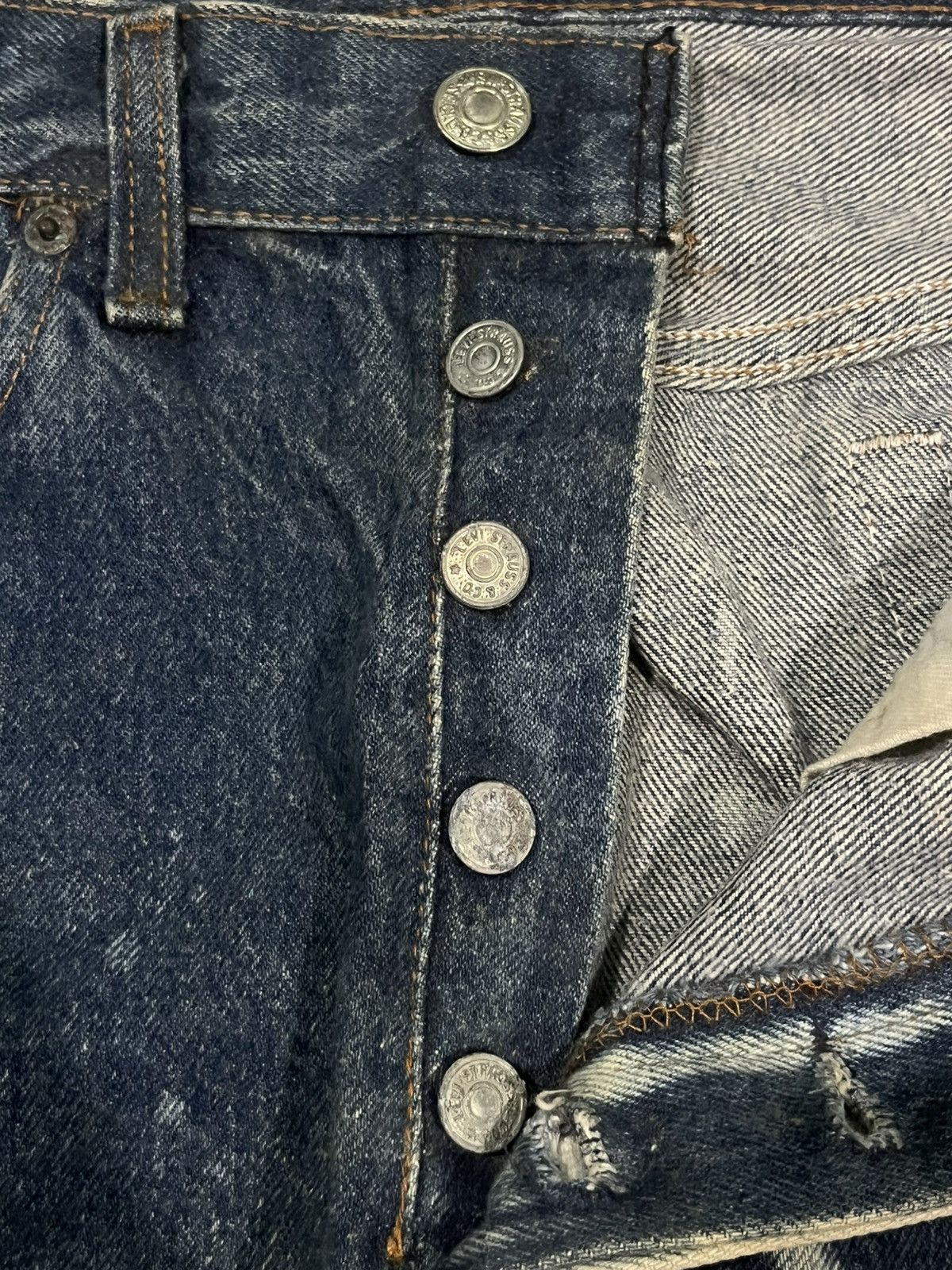 Levi's × Vintage Vintage 80s Levi’s 501 Grafitti Artistry Custom Made Jeans Size US 31 - 6 Thumbnail