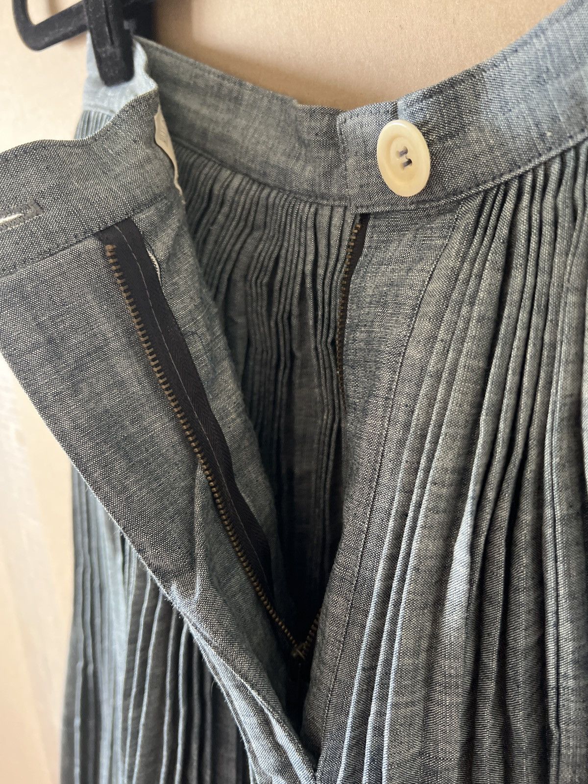 Billy Reid Bill Reid Denim Knife Pleat Full Skirt Size 28" / US 6 / IT 42 - 7 Thumbnail