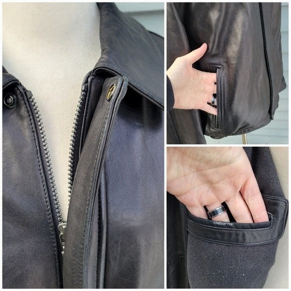 Liz Claiborne Vintage 90s y2k Claiborne Buttery Soft Black Lambskin Leathe Size US L / EU 52-54 / 3 - 4 Thumbnail