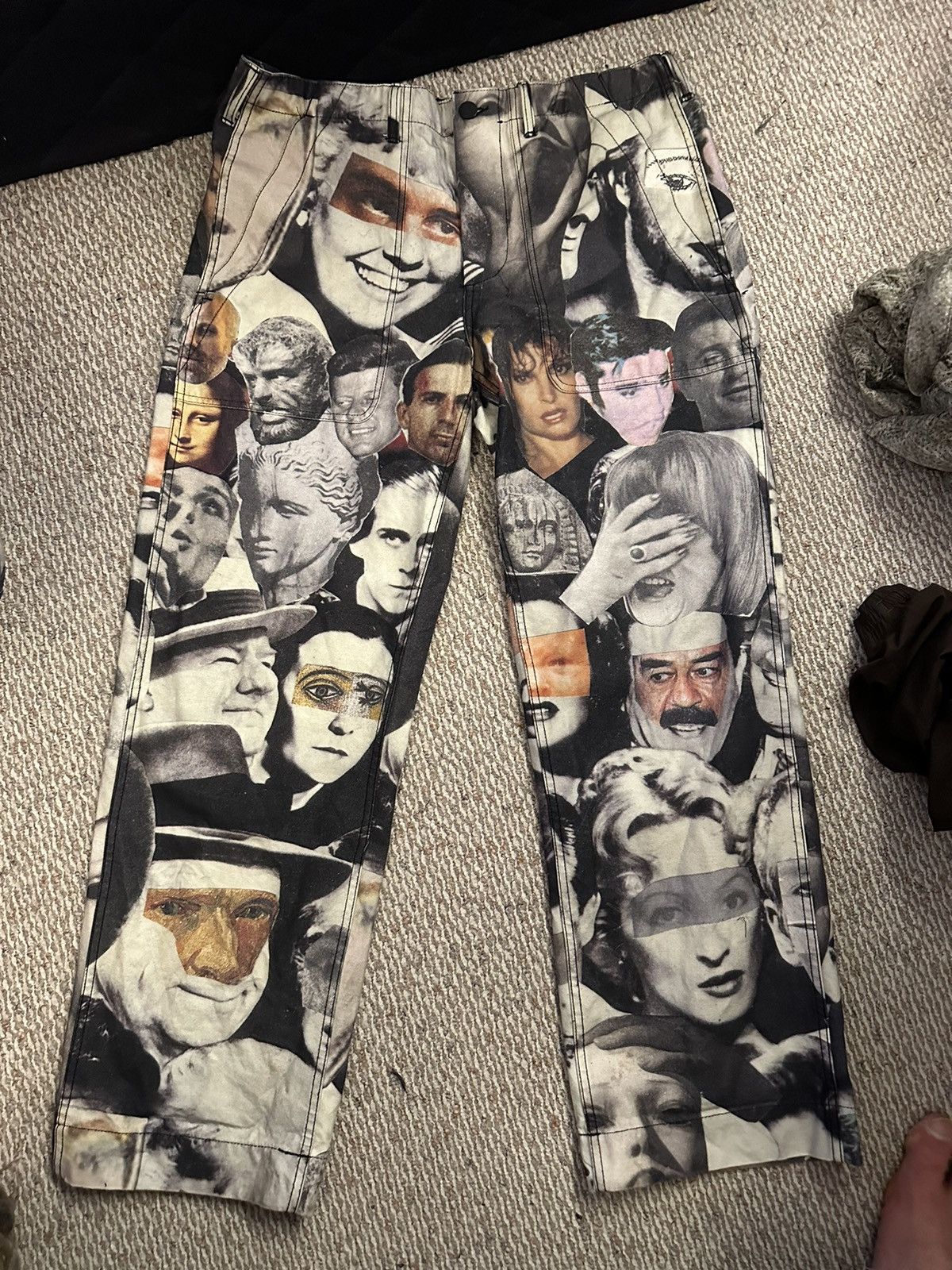 image of Fucking Awesome Faces Carpenter Pants in White, Men's (Size 36)